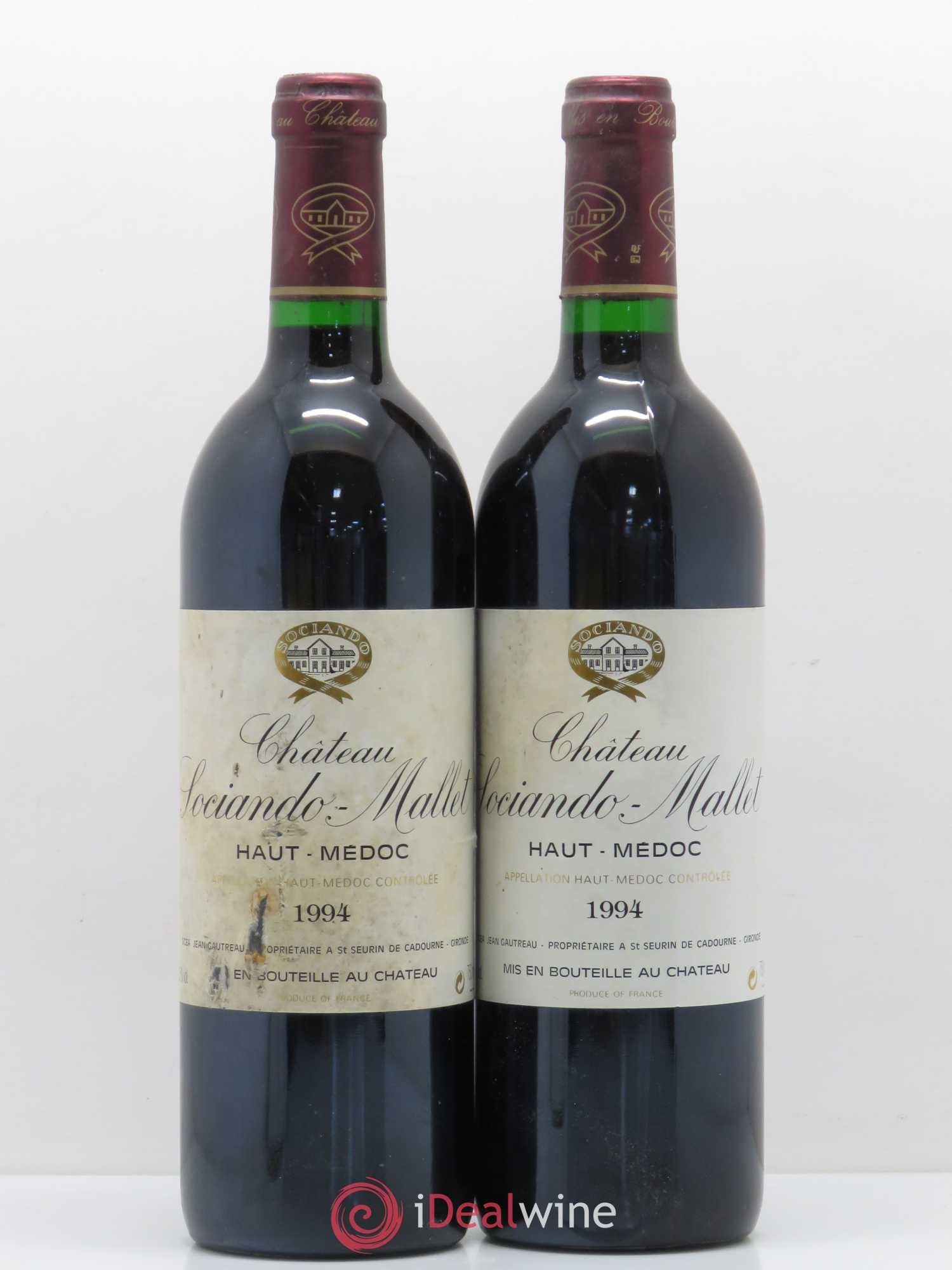 Château Sociando Mallet 1994 - Lot de 2 bouteilles - 0
