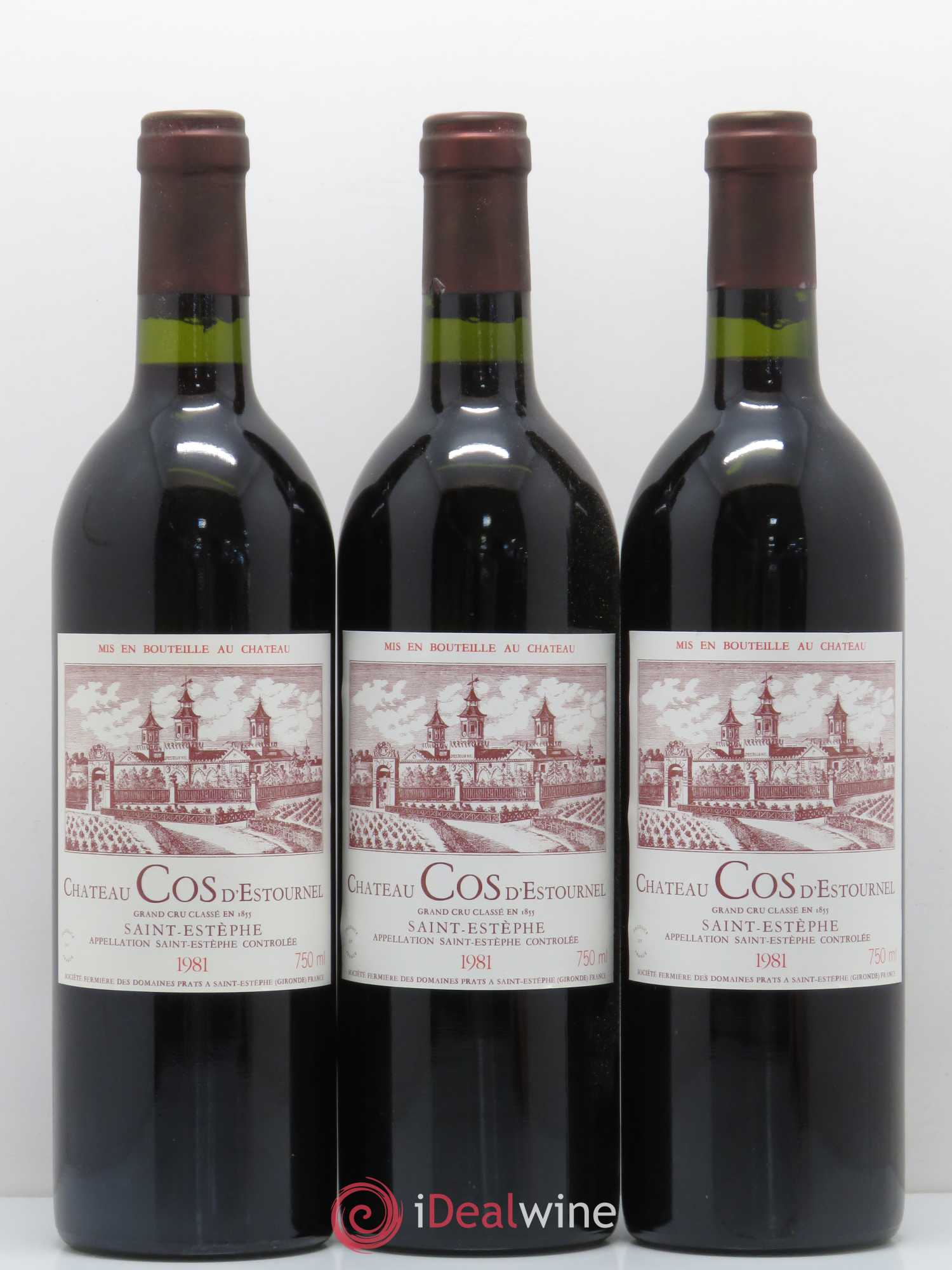 Cos d'Estournel 2ème Grand Cru Classé 1981 - Lot de 3 bouteilles - 0