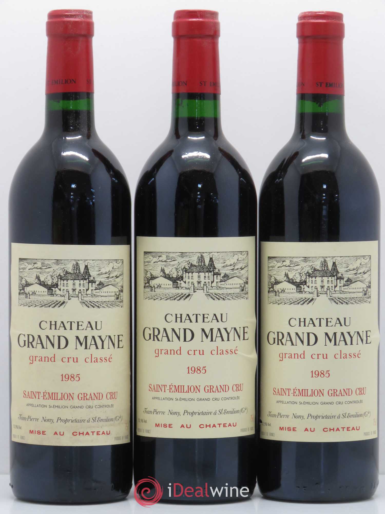 Château Grand Mayne Grand Cru Classé 1985 - Lot de 3 bouteilles - 0