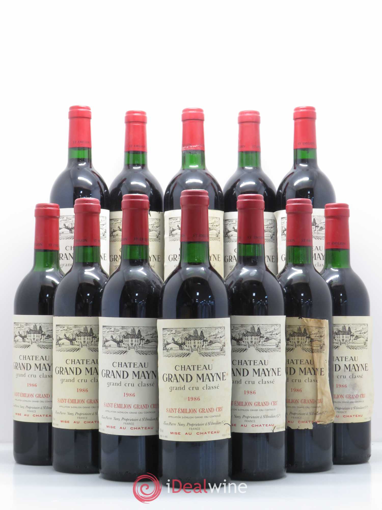 Château Grand Mayne Grand Cru Classé 1986 - Lot de 12 bouteilles - 0