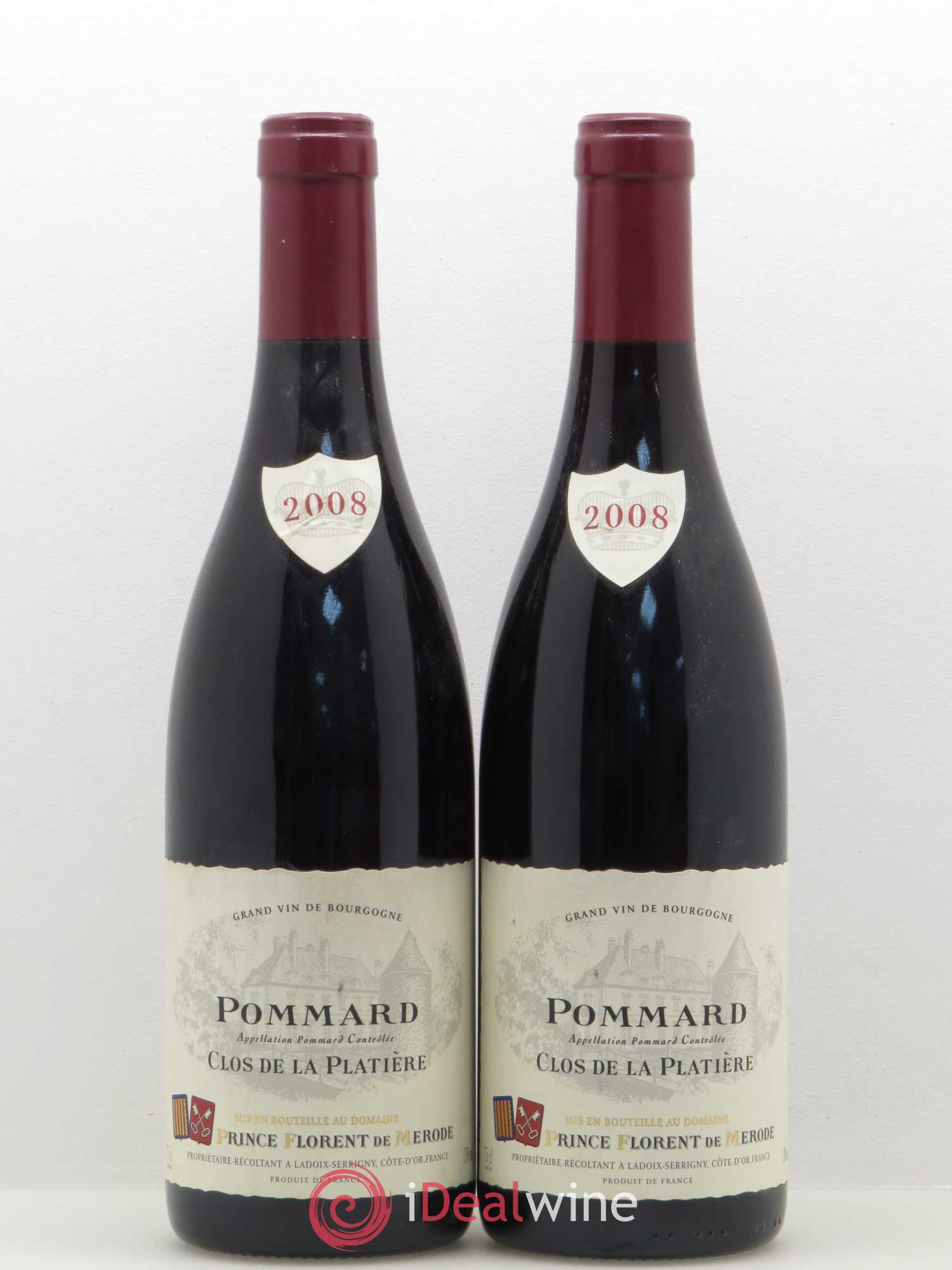 Pommard Clos de La Platiere Prince Florent de Merode 2008 - Posten von 5 Flaschen - 2