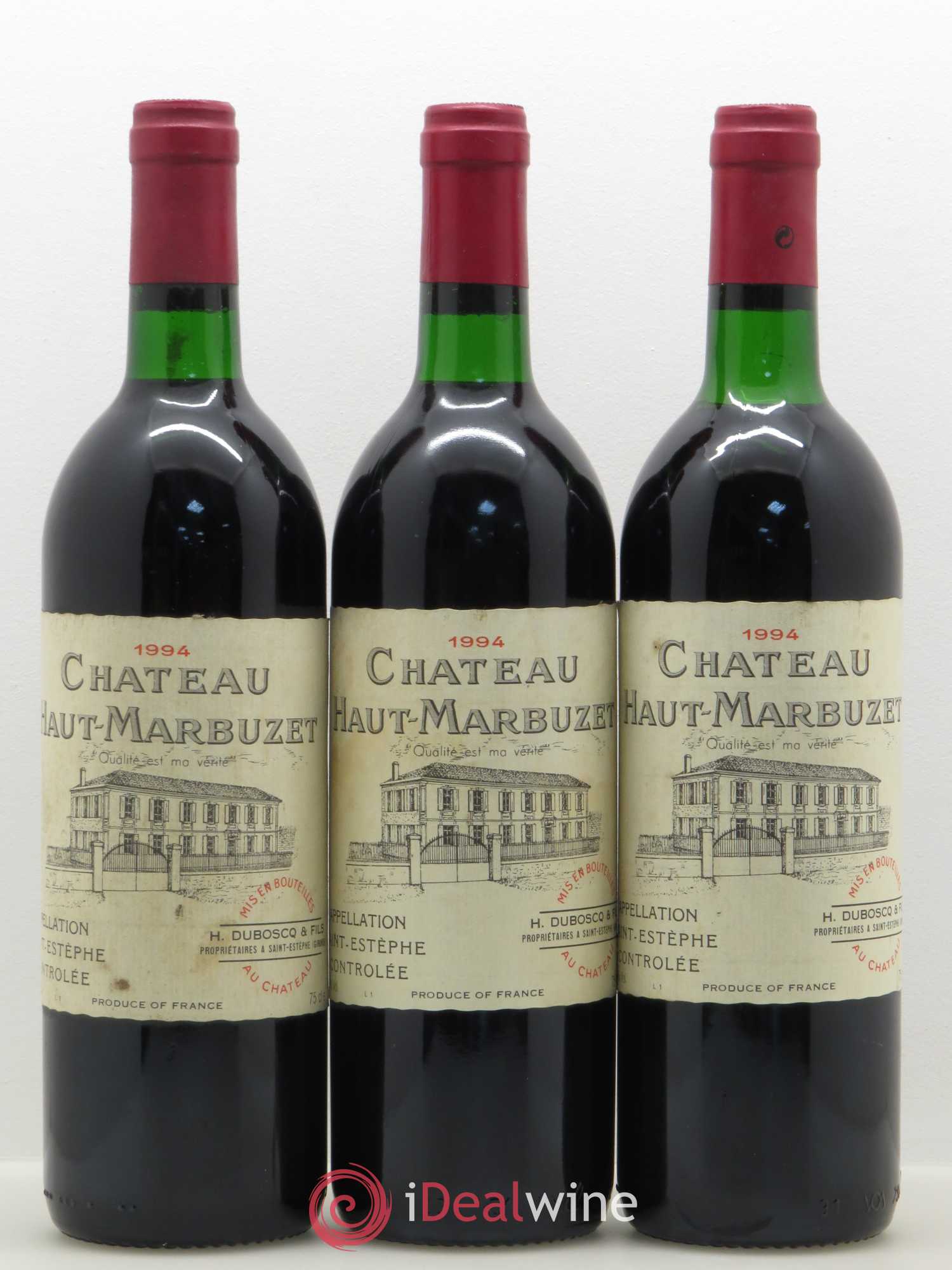 Château Haut Marbuzet 1994 - Lot de 3 bouteilles - 0