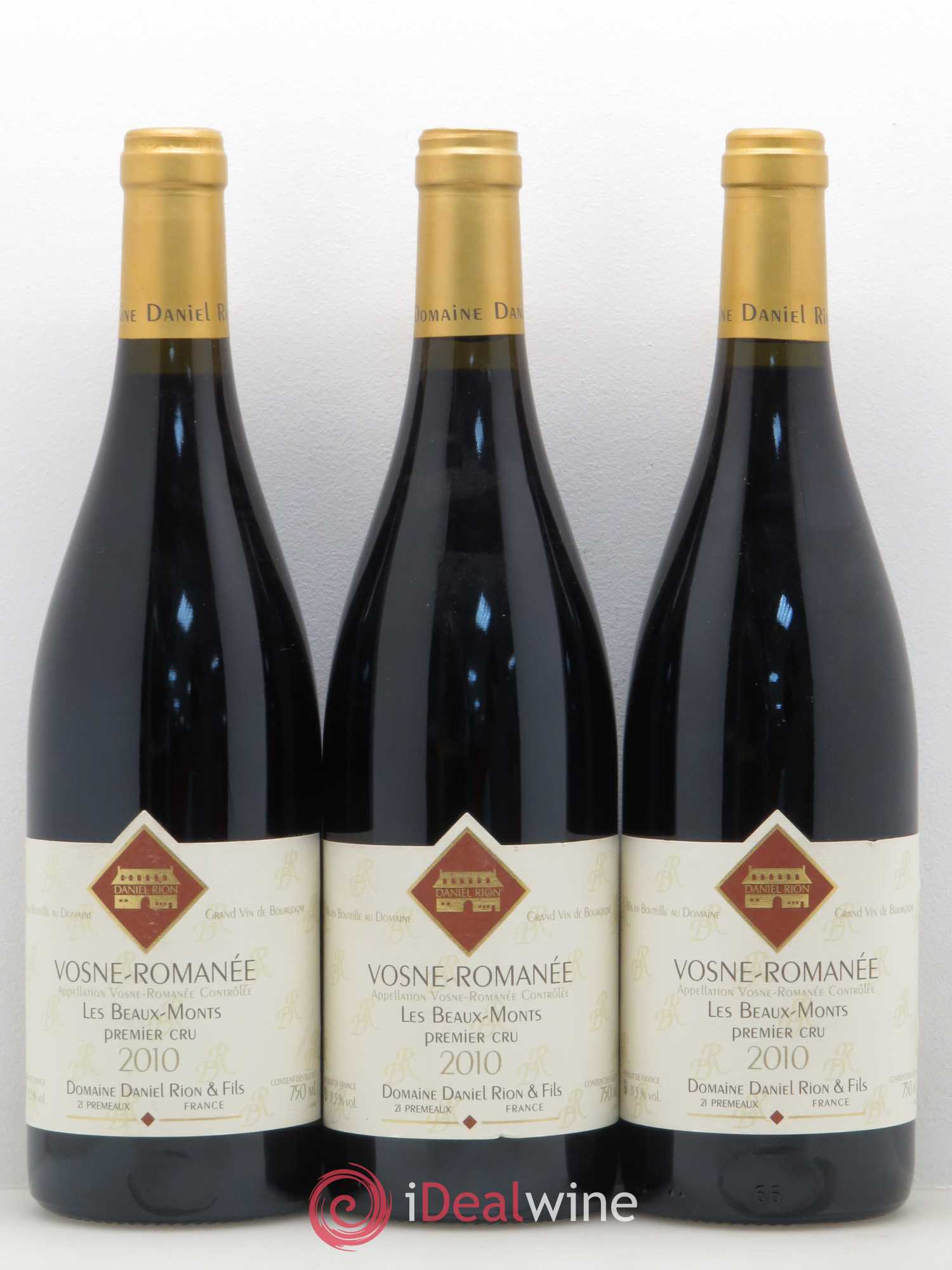 Vosne-Romanée 1er Cru Les Beaux Monts Domaine Daniel Rion 2010 - Posten von 3 Flaschen - 0