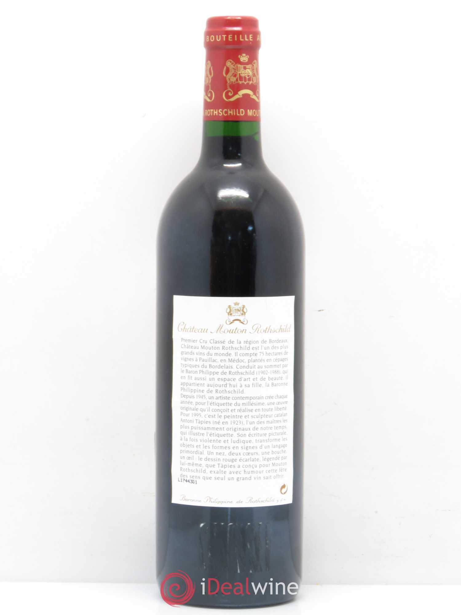 Château Mouton Rothschild 1er Grand Cru Classé 1995 - Lot de 1 bouteille - 1