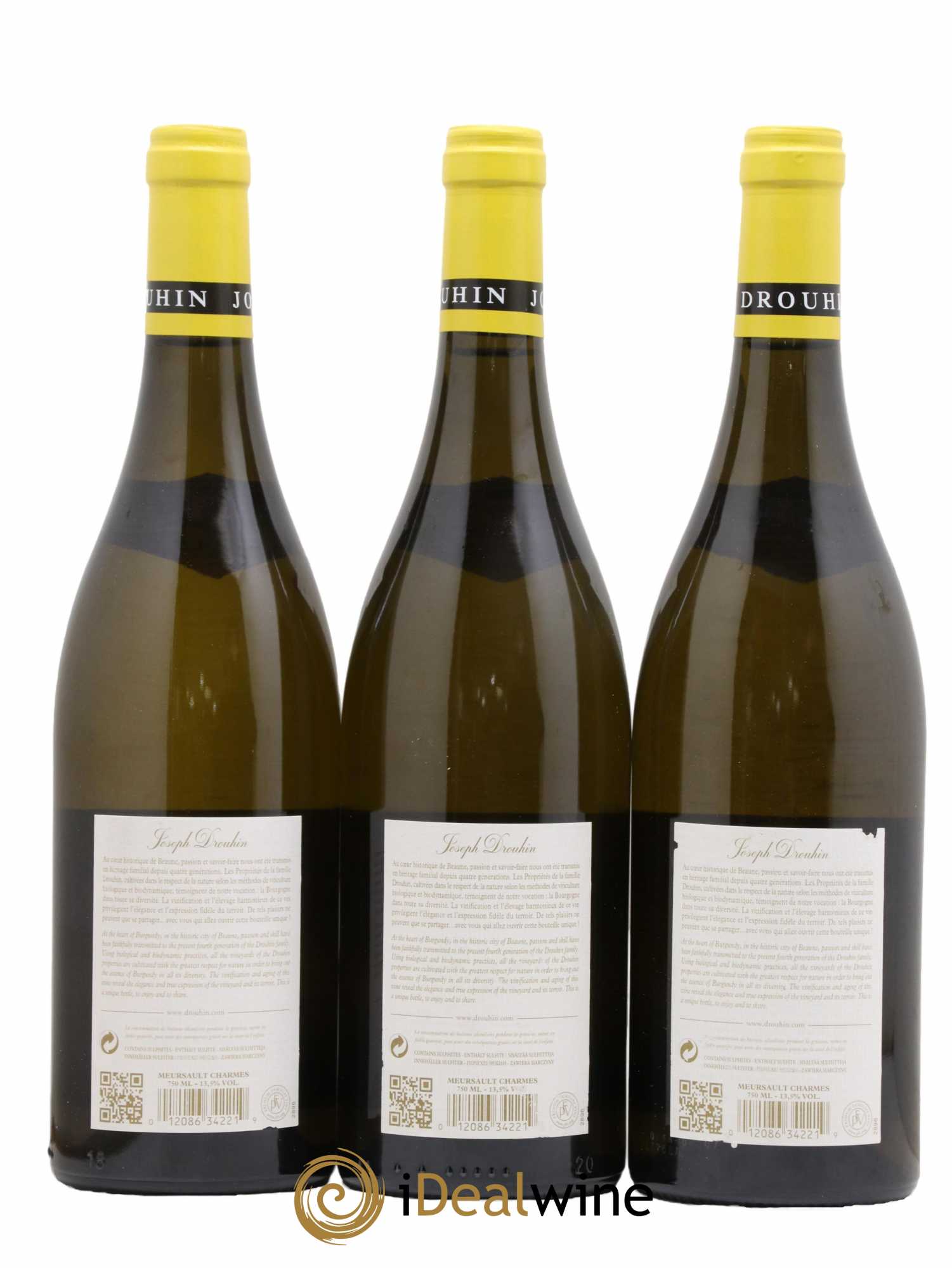 Meursault 1er Cru Charmes Joseph Drouhin 2018 - Lot de 3 bouteilles - 1