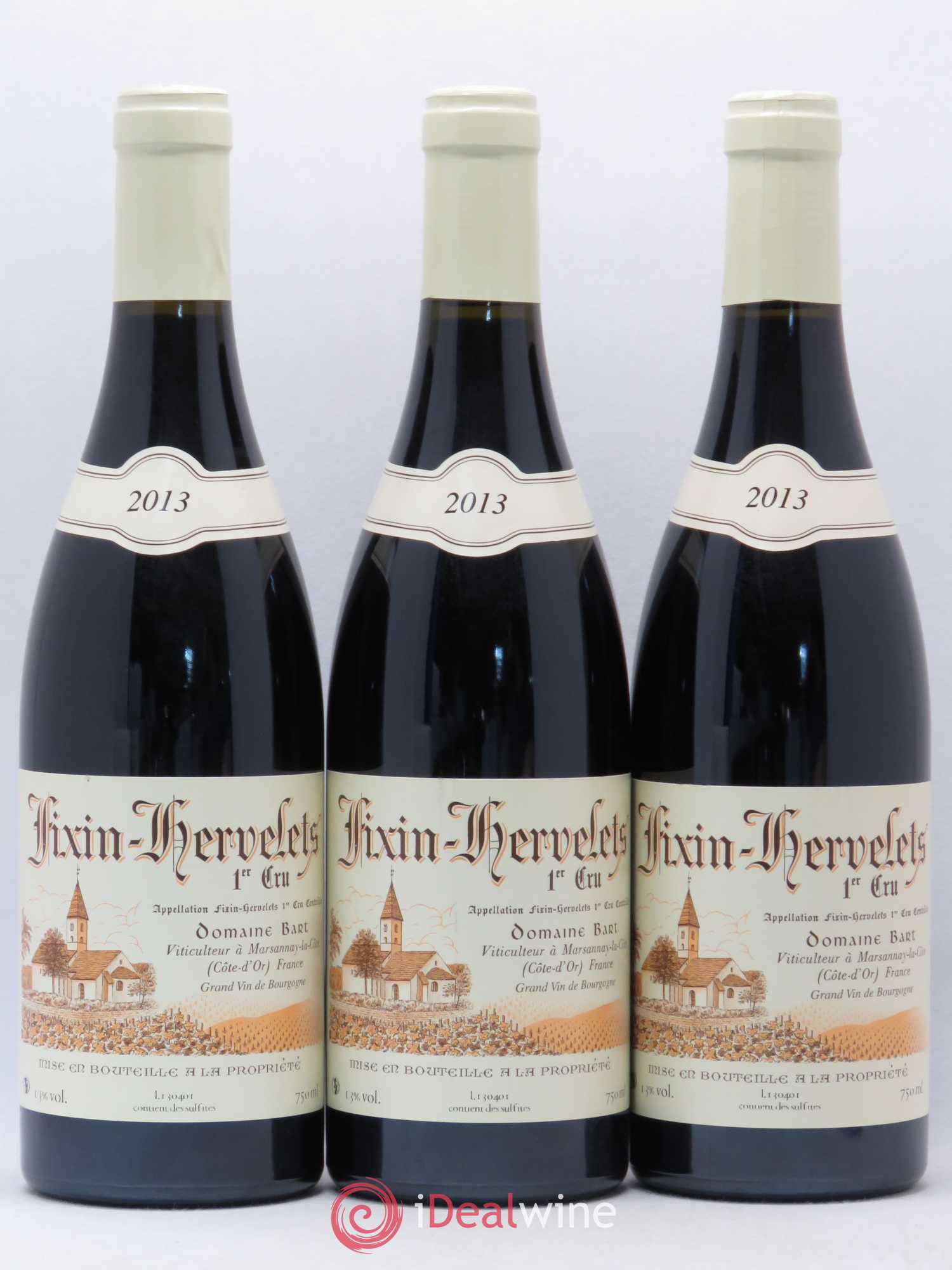 Fixin 1er Cru Les Hervelets Domaine Bart 2013 - Posten von 3 Flaschen - 0