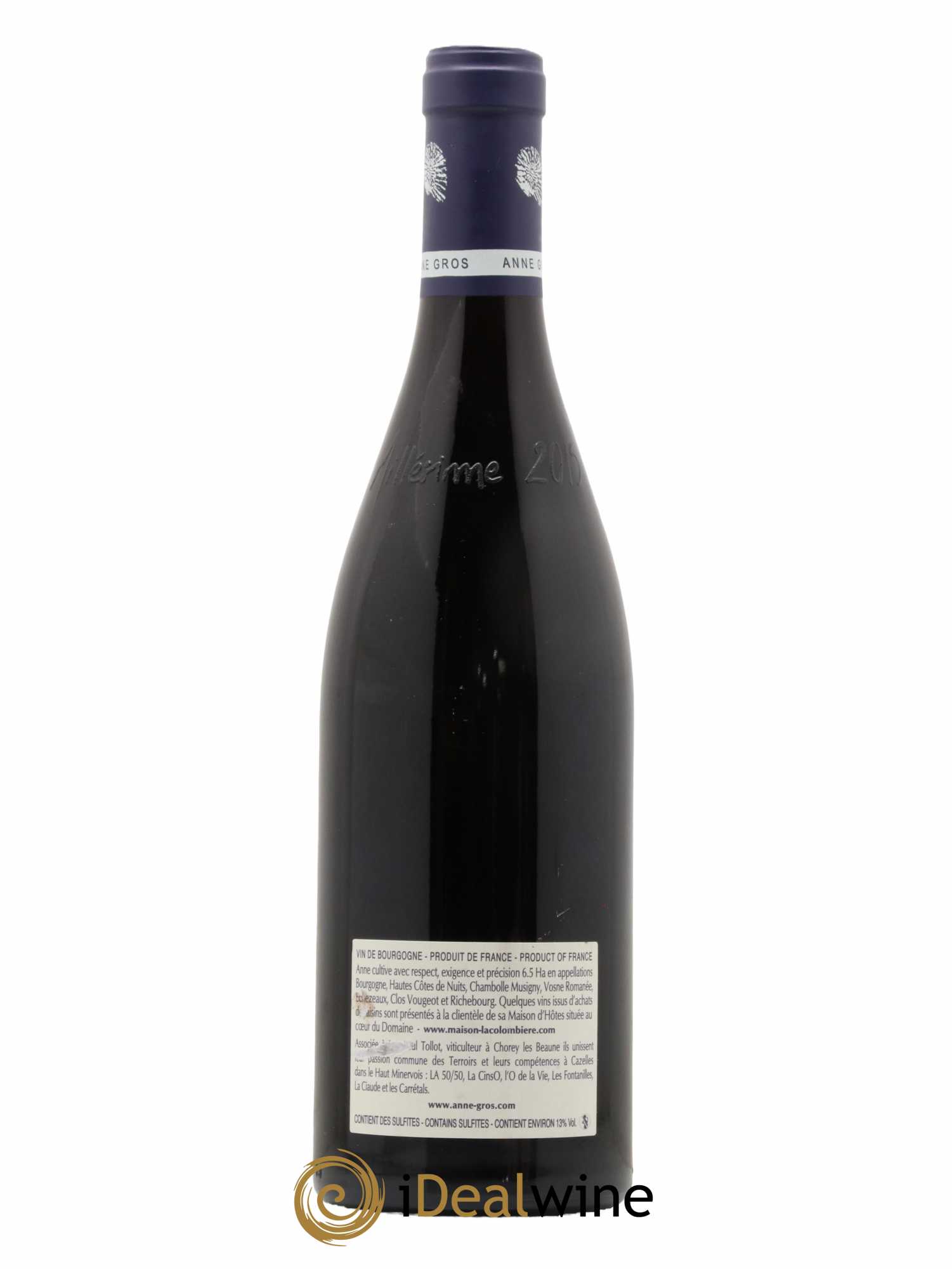 Clos de Vougeot Grand Cru Le Grand Maupertui Anne Gros 2015 - Lot de 1 bouteille - 1