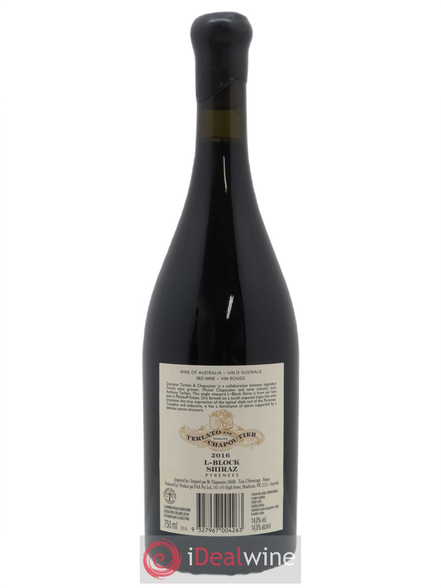 Australie Terlato & Chapoutier L-BLOCK Chapoutier 2016 - Lot de 1 bouteille - 1