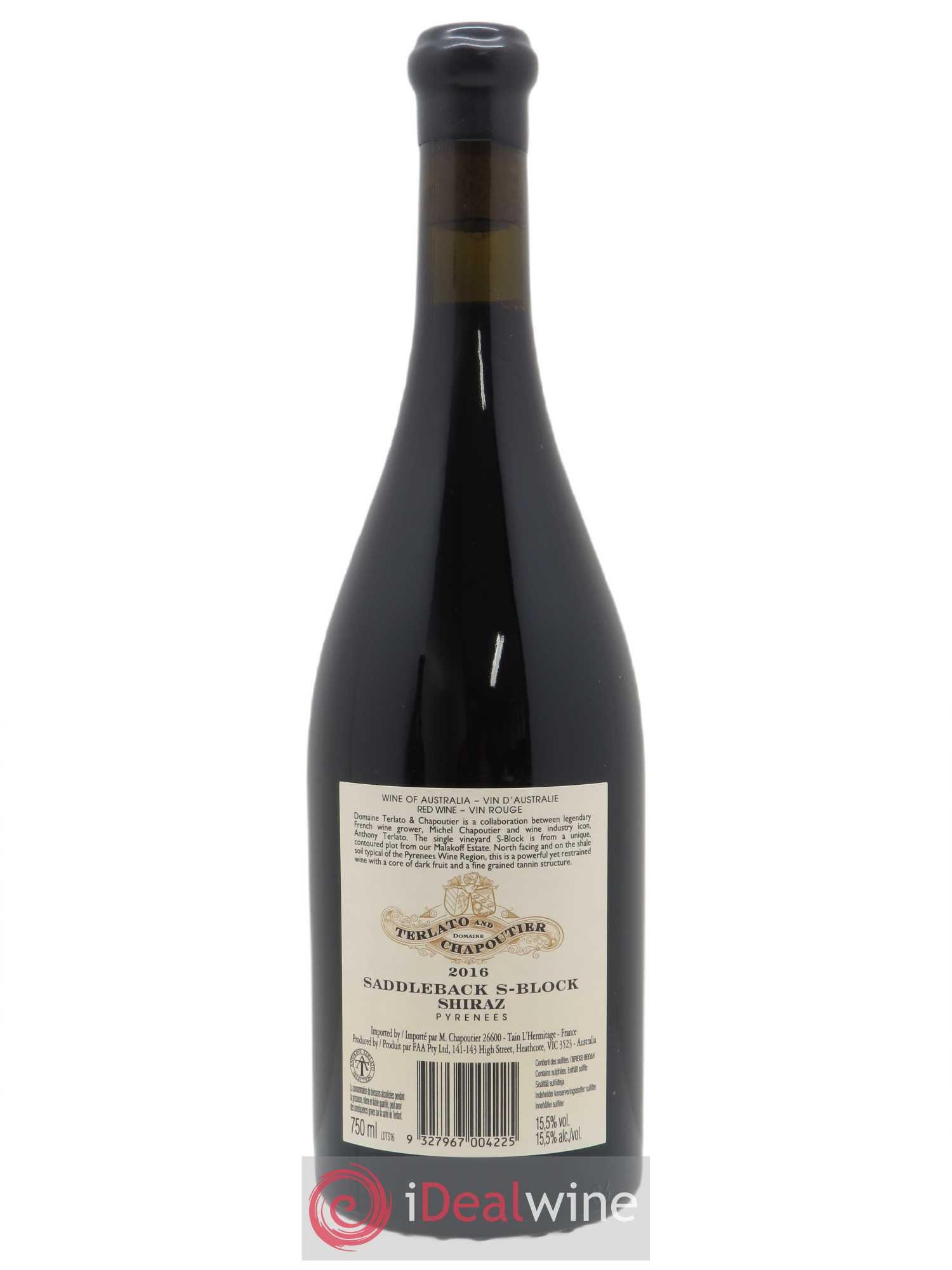 Australie Terlato & Chapoutier Saddleback Chapoutier 2016 - Lot de 1 bouteille - 1