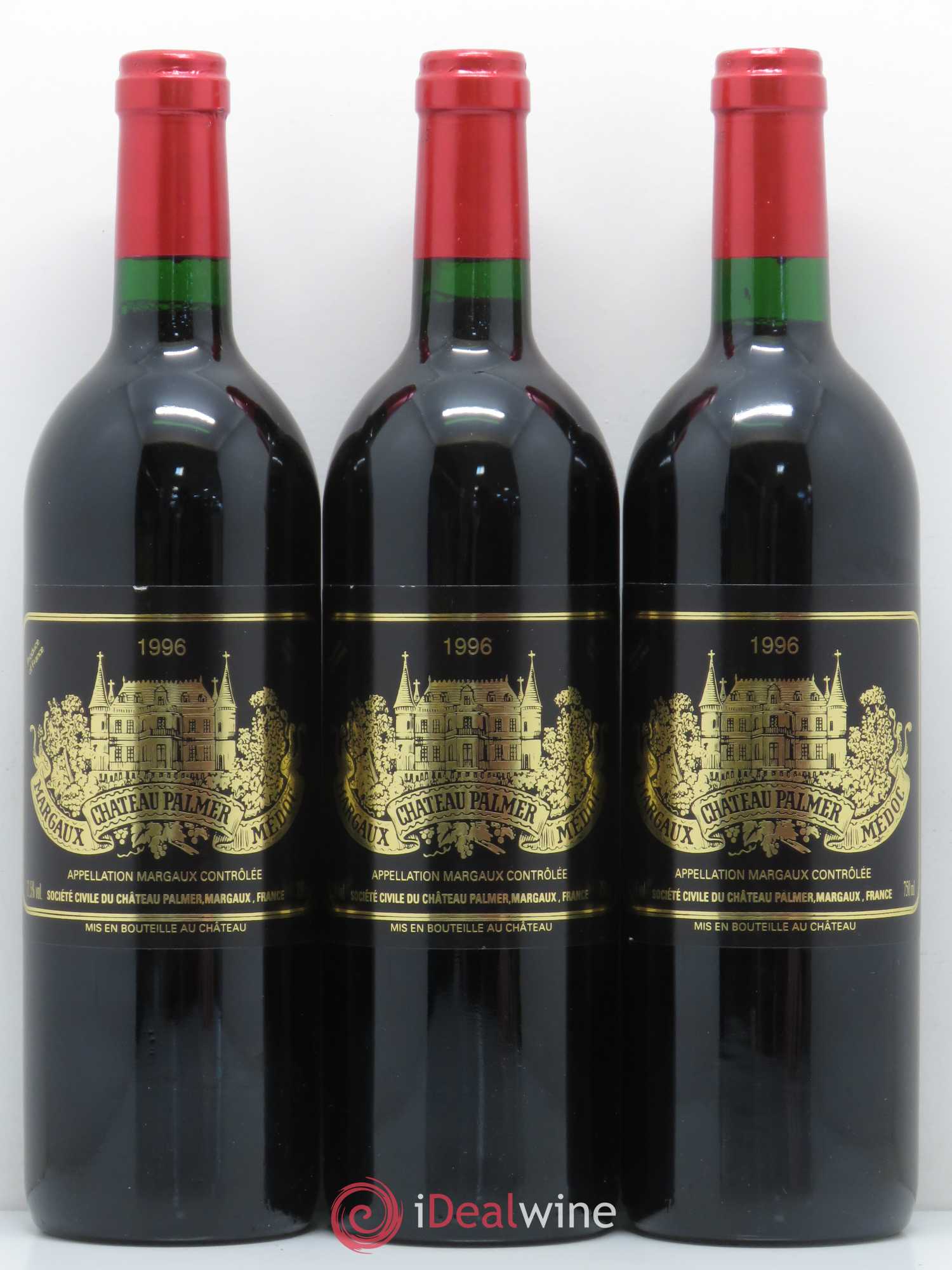 Château Palmer 3ème Grand Cru Classé 1996 - Lot de 3 bouteilles - 0