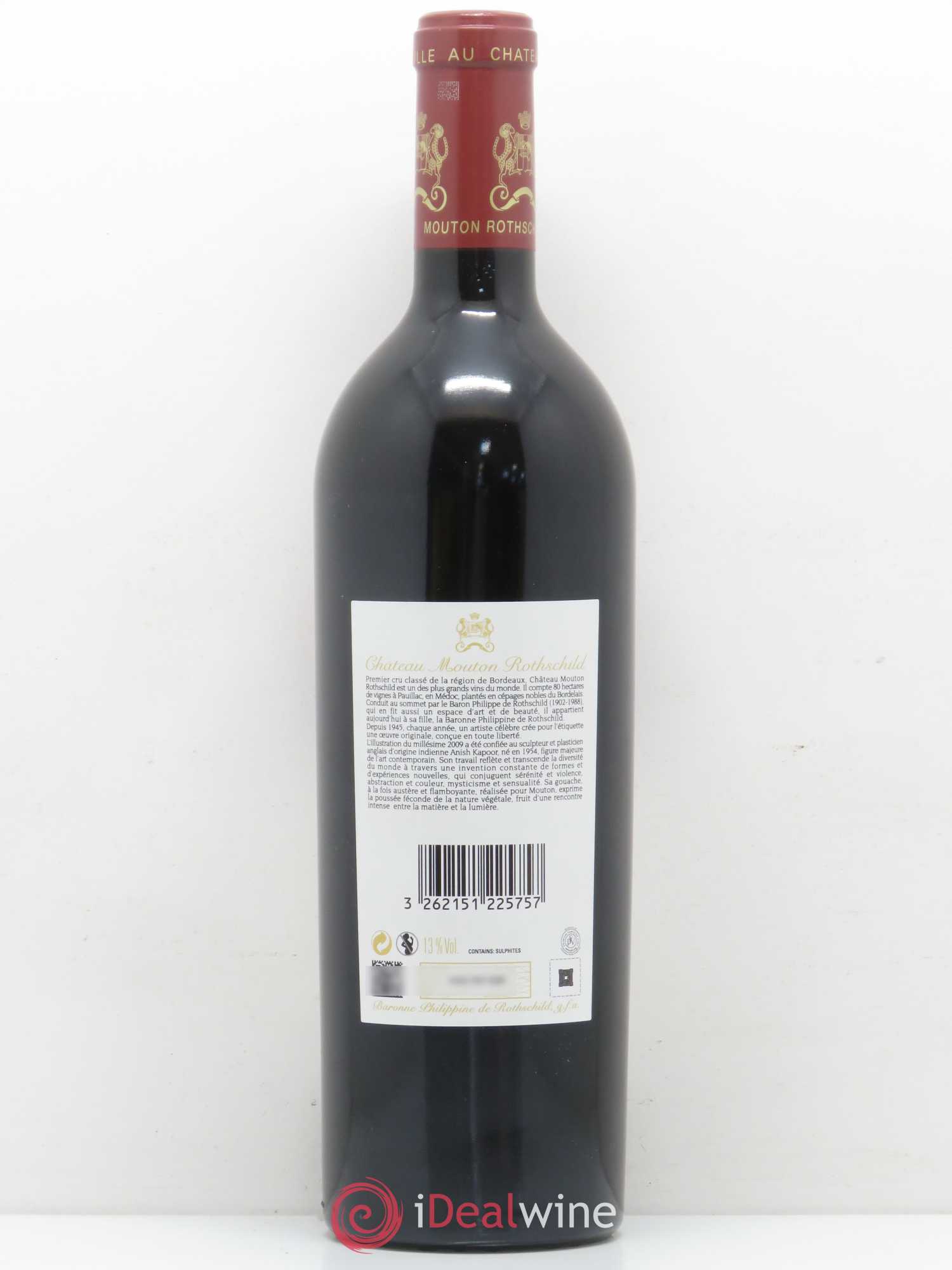 Château Mouton Rothschild 1er Grand Cru Classé 2009 - Lot de 1 bouteille - 1