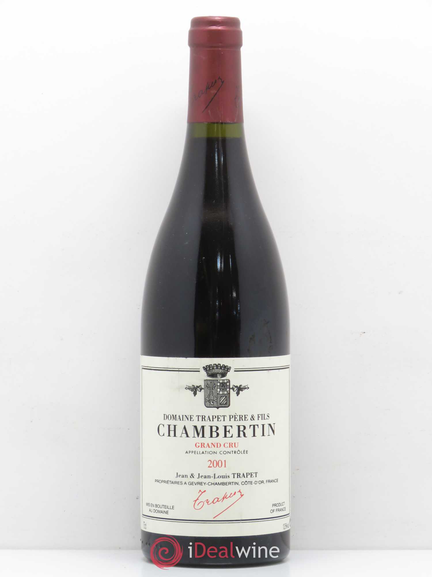 Chambertin Grand Cru Domaine Trapet 2001 - Lot de 1 bouteille - 0