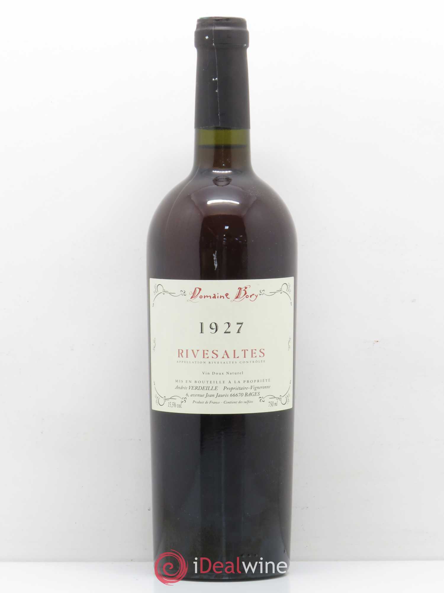 Rivesaltes Domaine Bory 1927 - Posten von 1 Flasche - 0
