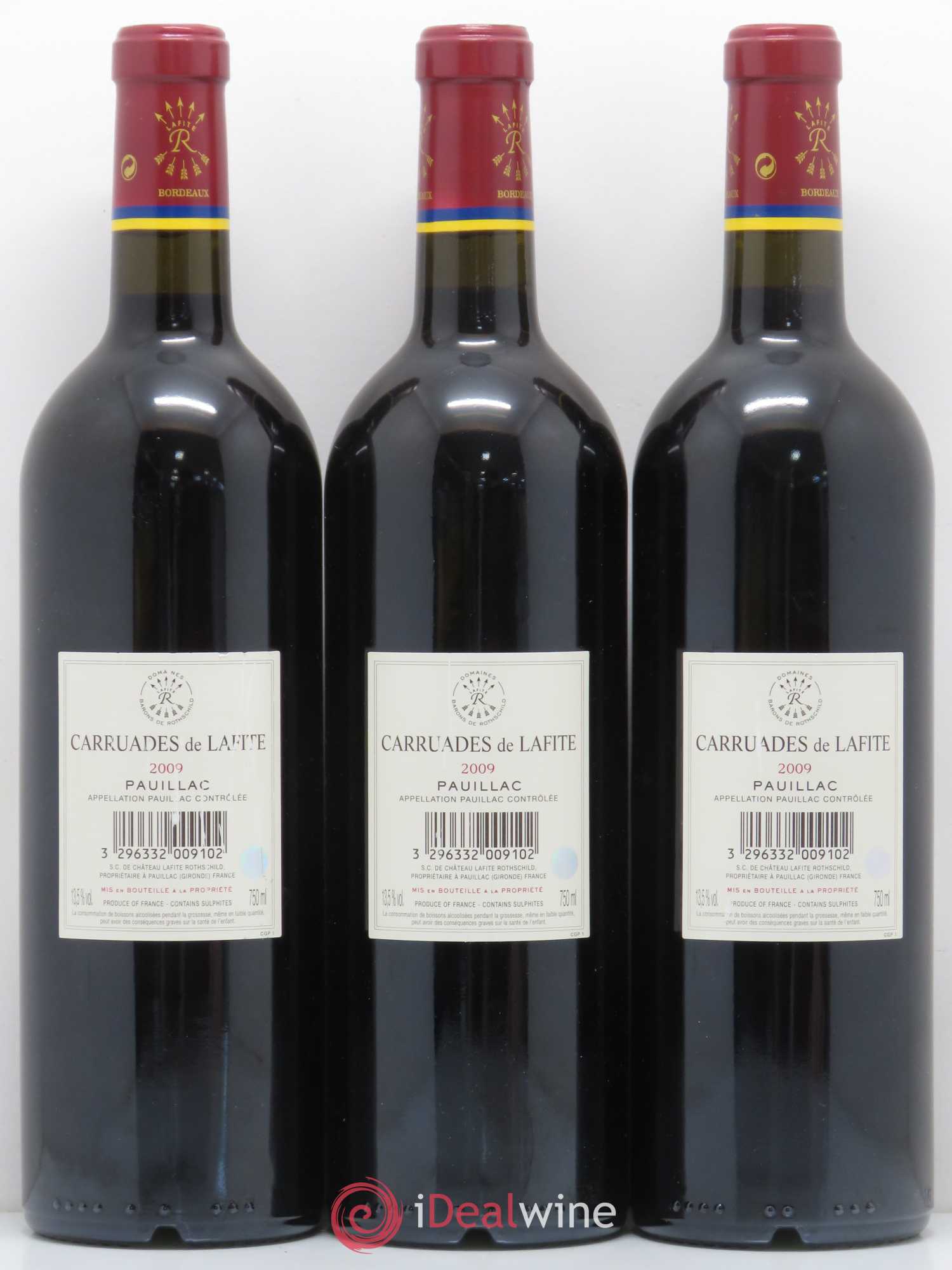Carruades de Lafite Rothschild Second Vin 2009 - Lot de 3 bouteilles - 1