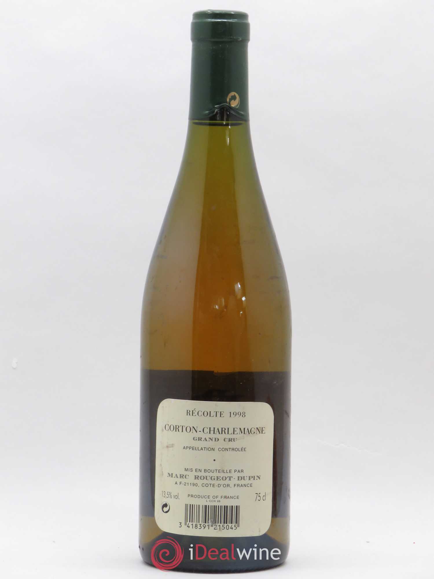 Corton-Charlemagne Grand Cru Marc Rougeot Dupin (sans prix de réserve) 1998 - Posten von 1 Flasche - 1