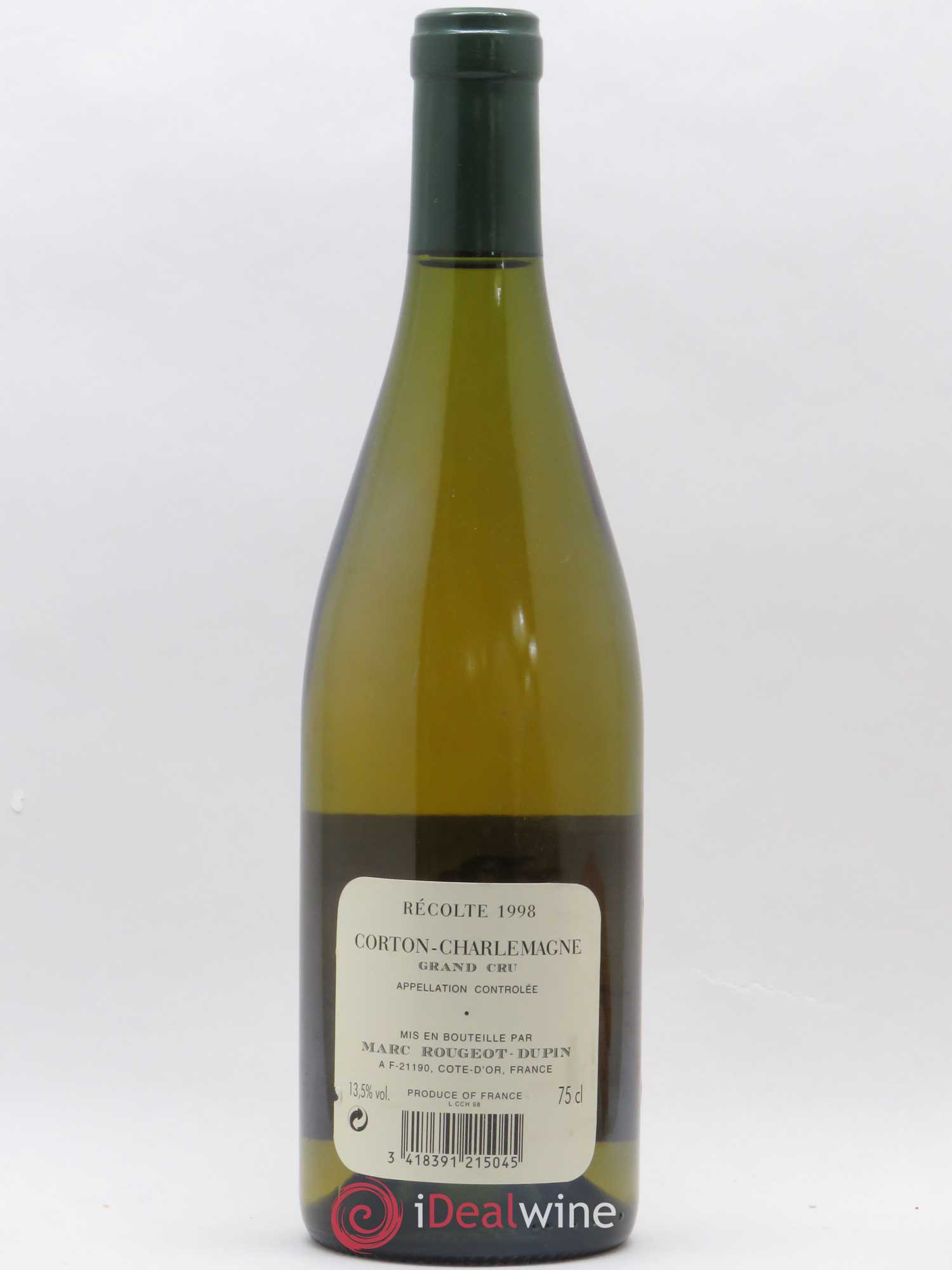 Corton-Charlemagne Grand Cru Marc Rougeot Dupin (sans prix de réserve) 1998 - Posten von 1 Flasche - 1
