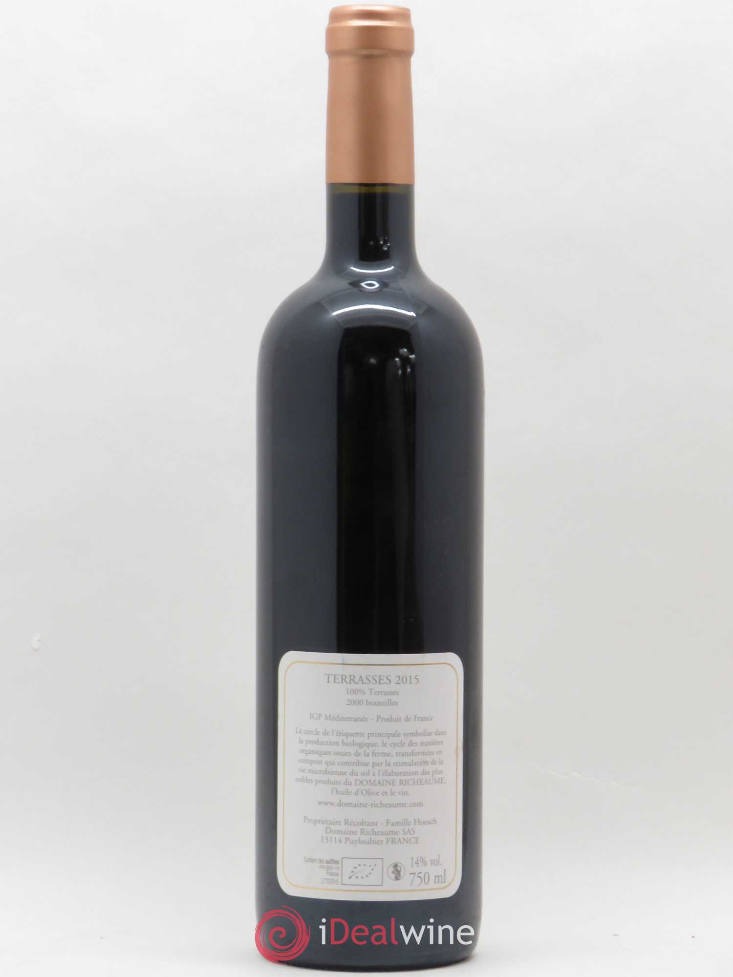 IGP Méditerranée Cuvée Les Terrasses Domaine Richeaume 2015 - Posten von 1 Flasche - 1
