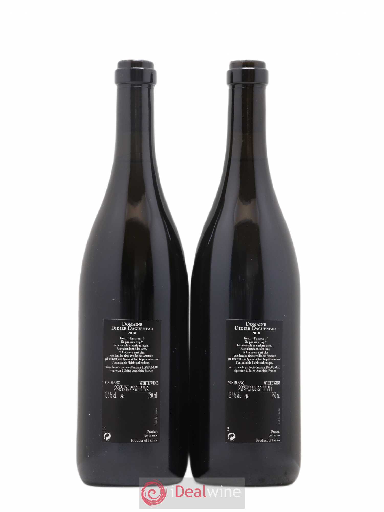 Vin de France (anciennement Pouilly-Fumé) Silex Dagueneau (Domaine Didier - Louis-Benjamin) 2018 - Lot de 2 bouteilles - 1