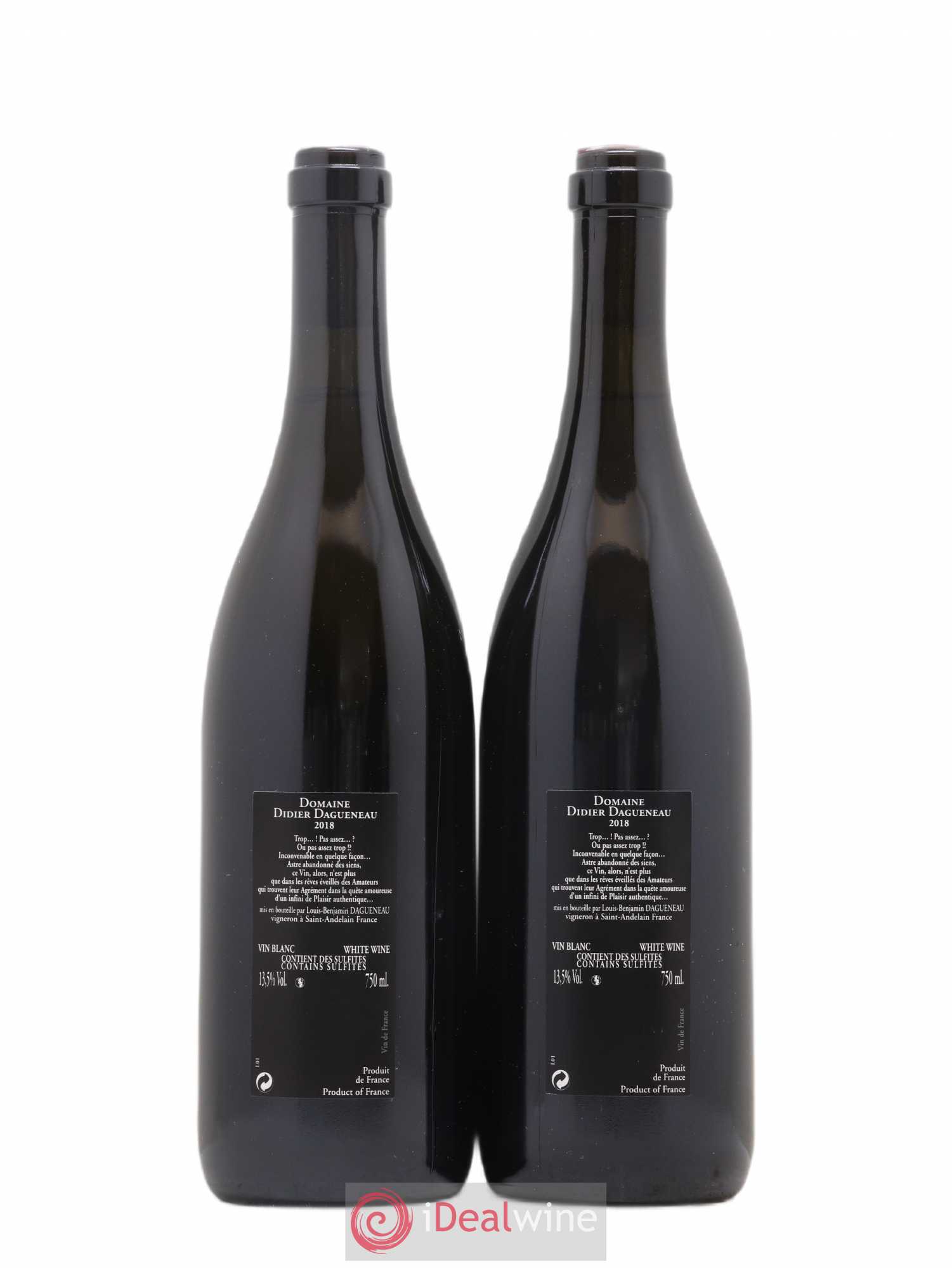 Vin de France (anciennement Pouilly-Fumé) Silex Dagueneau (Domaine Didier - Louis-Benjamin) 2018 - Lot de 2 bouteilles - 1