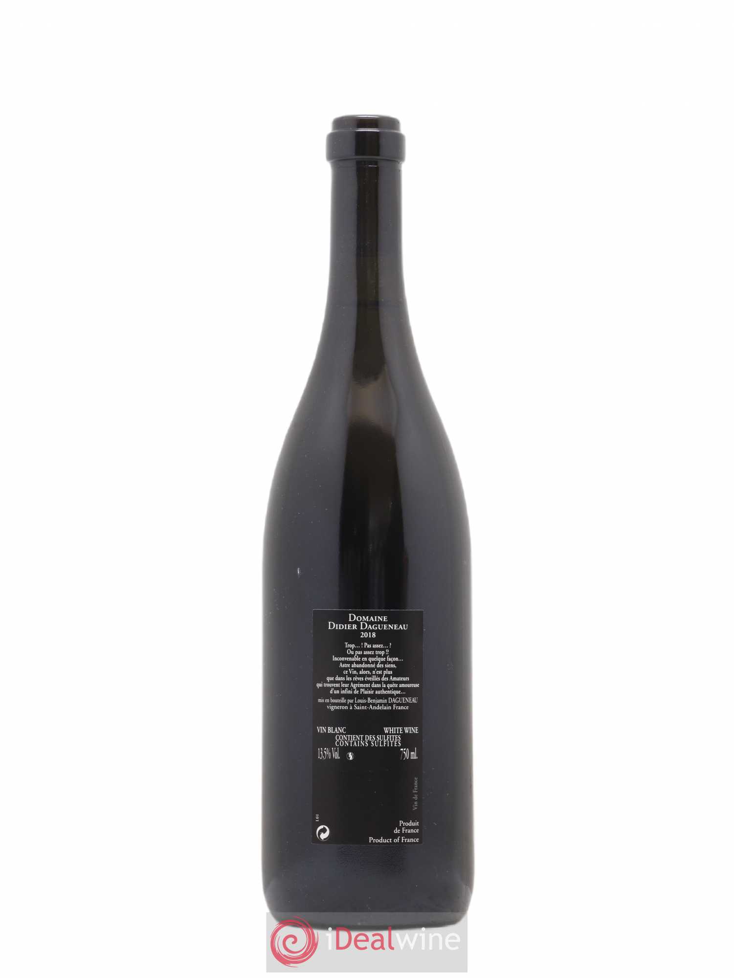 Vin de France (anciennement Pouilly-Fumé) Silex Dagueneau (Domaine Didier - Louis-Benjamin) 2018 - Lot de 1 bouteille - 1