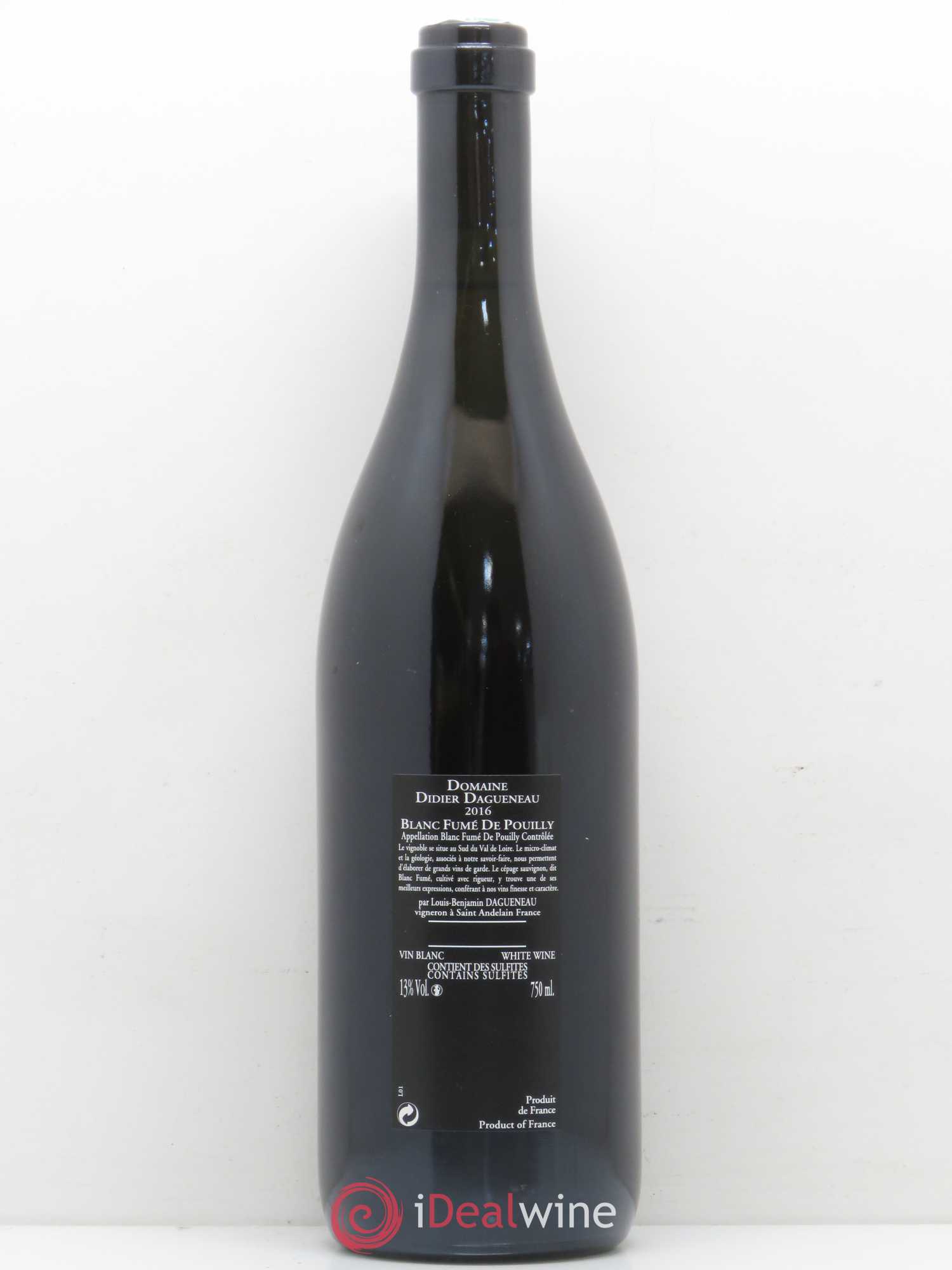 Vin de France (anciennement Pouilly-Fumé) Silex Dagueneau (Domaine Didier - Louis-Benjamin) 2016 - Lot de 1 bouteille - 1