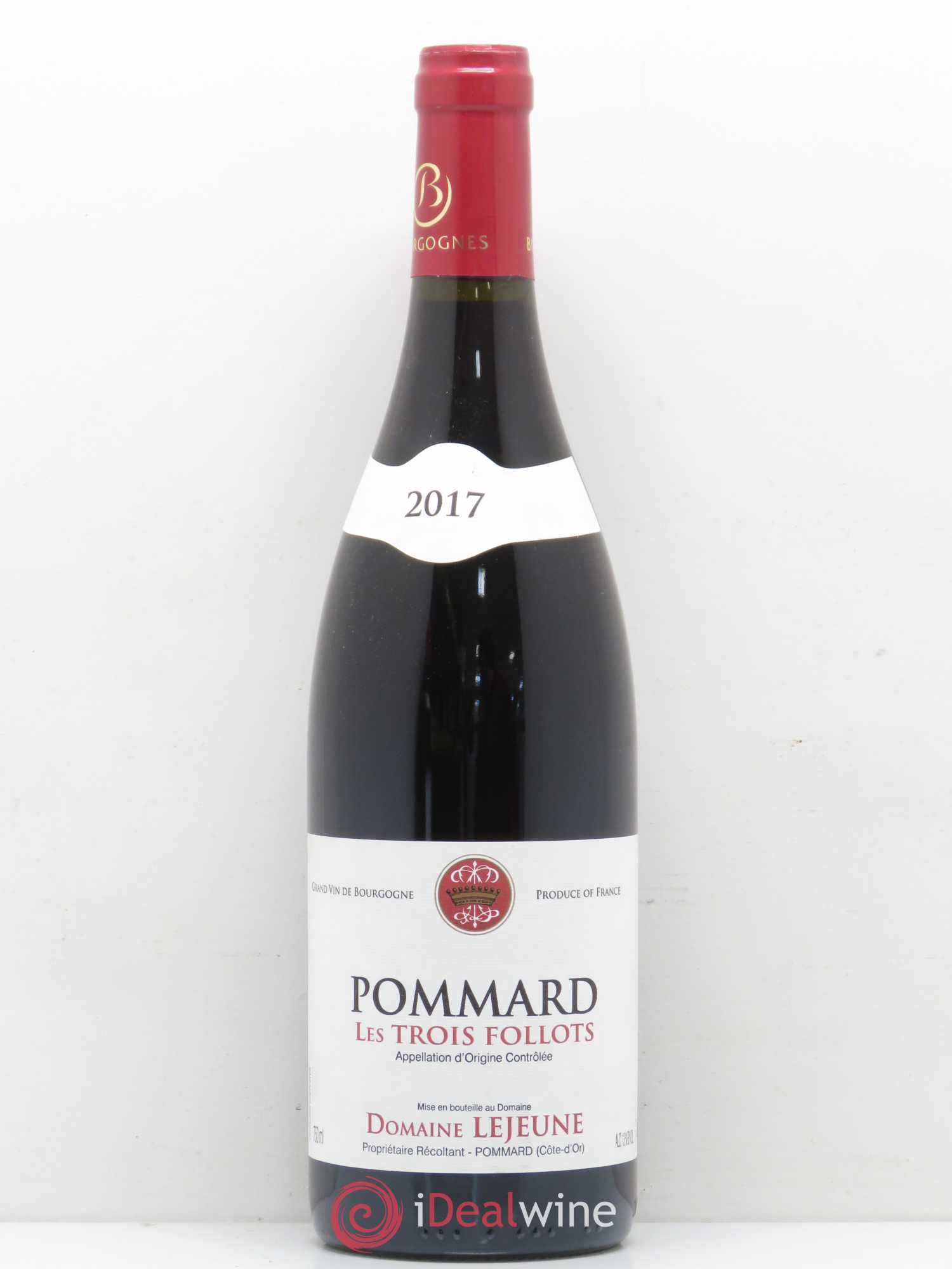 Pommard Les Trois Follots Domaine Lejeune 2017 - Lot de 1 bouteille - 0