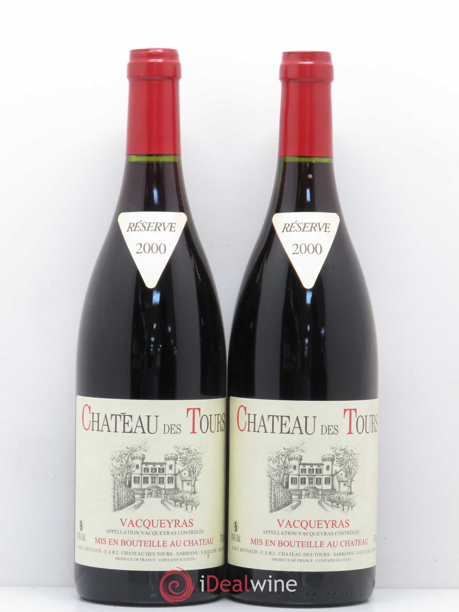 Vacqueyras Château des Tours Emmanuel Reynaud 2000 - Lot de 2 bouteilles - 0