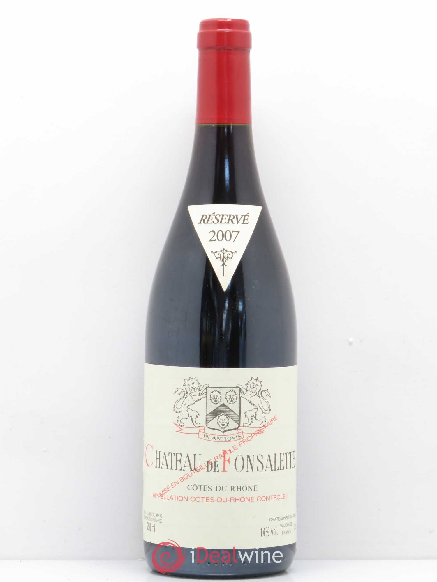Côtes-du-Rhône Château de Fonsalette Emmanuel Reynaud 2007 - Lot de 1 bouteille - 0