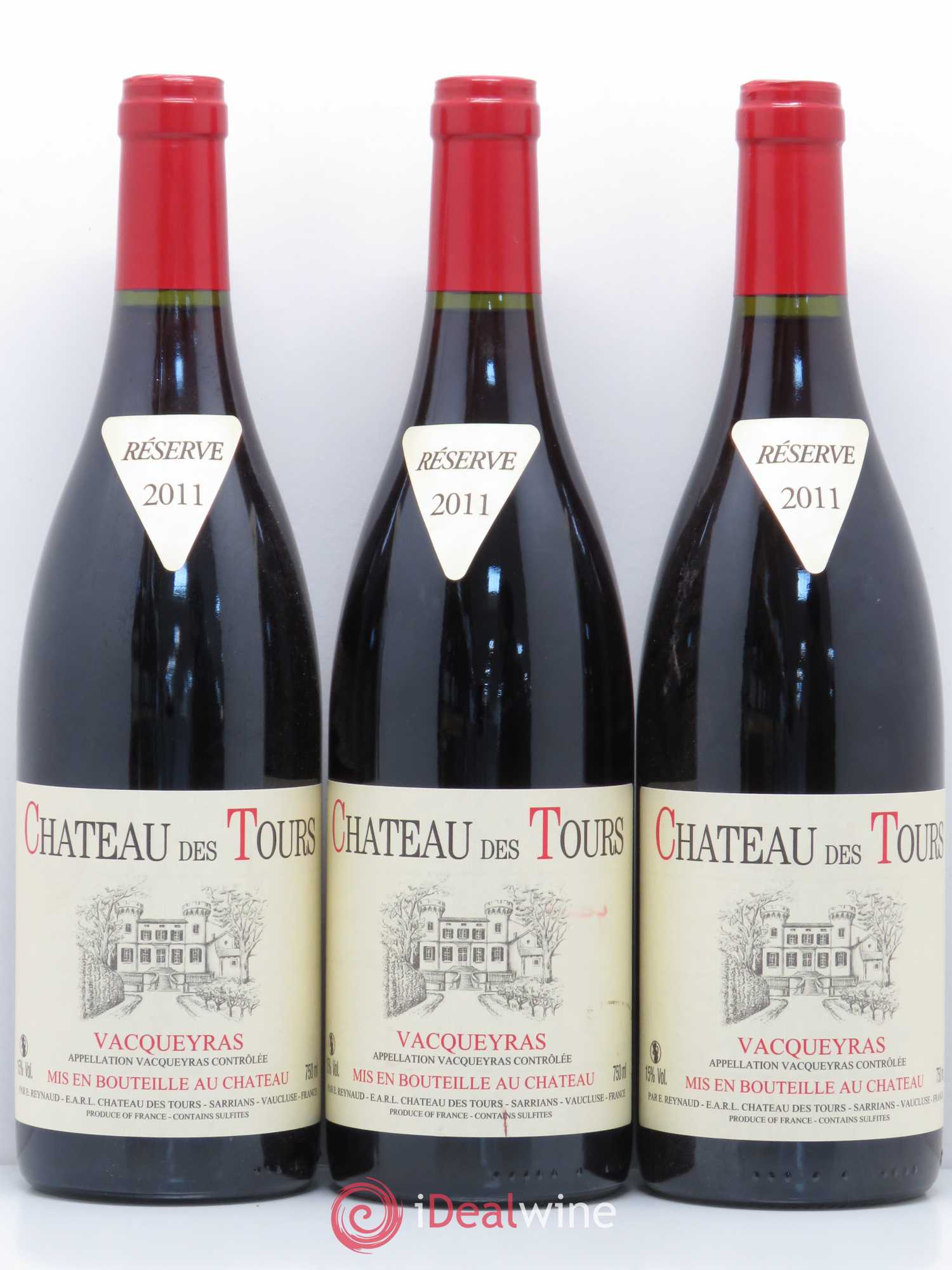 Vacqueyras Château des Tours Emmanuel Reynaud 2011 - Lot de 3 bouteilles - 0