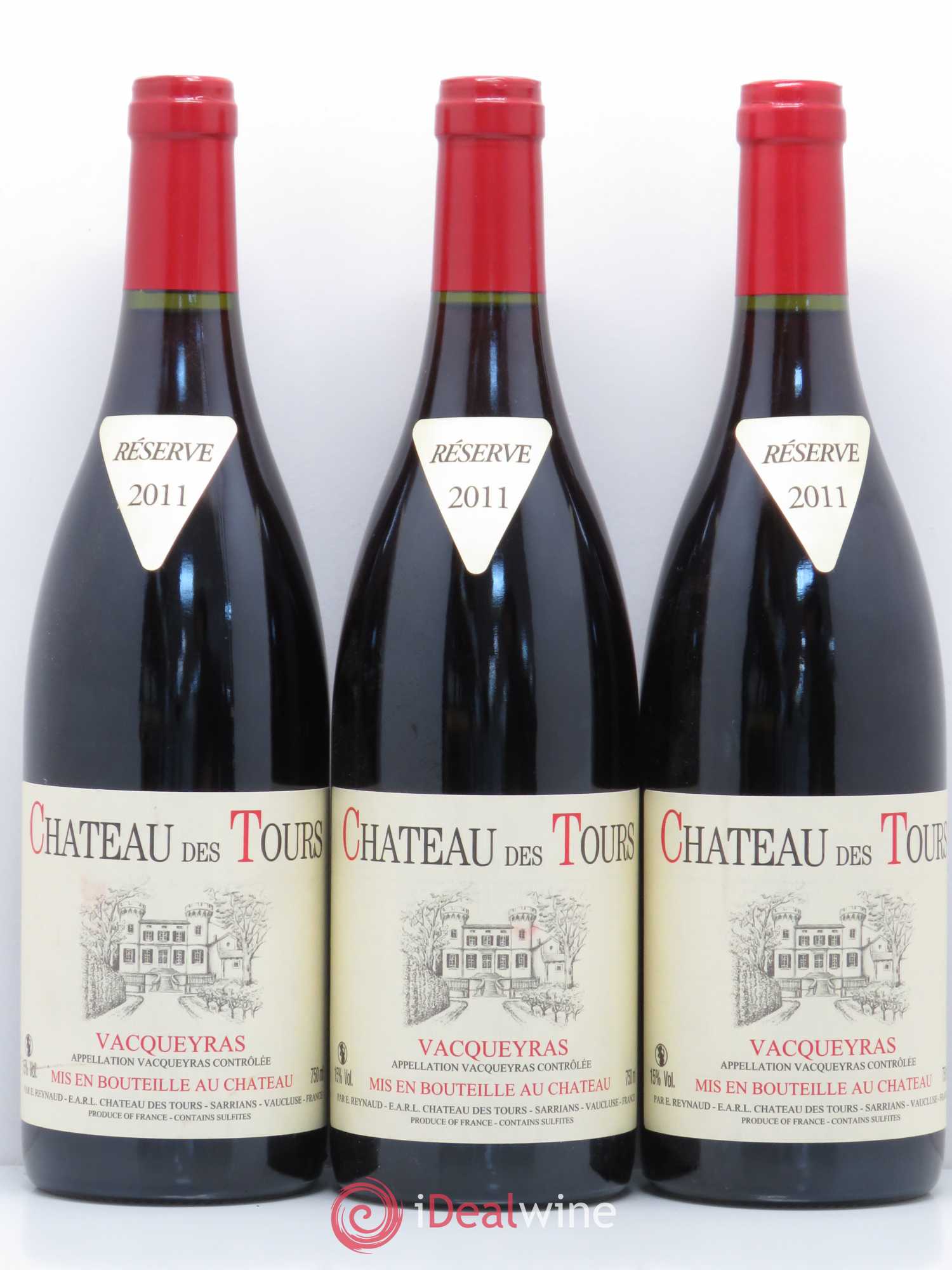 Vacqueyras Château des Tours Emmanuel Reynaud 2011 - Lot de 3 bouteilles - 0
