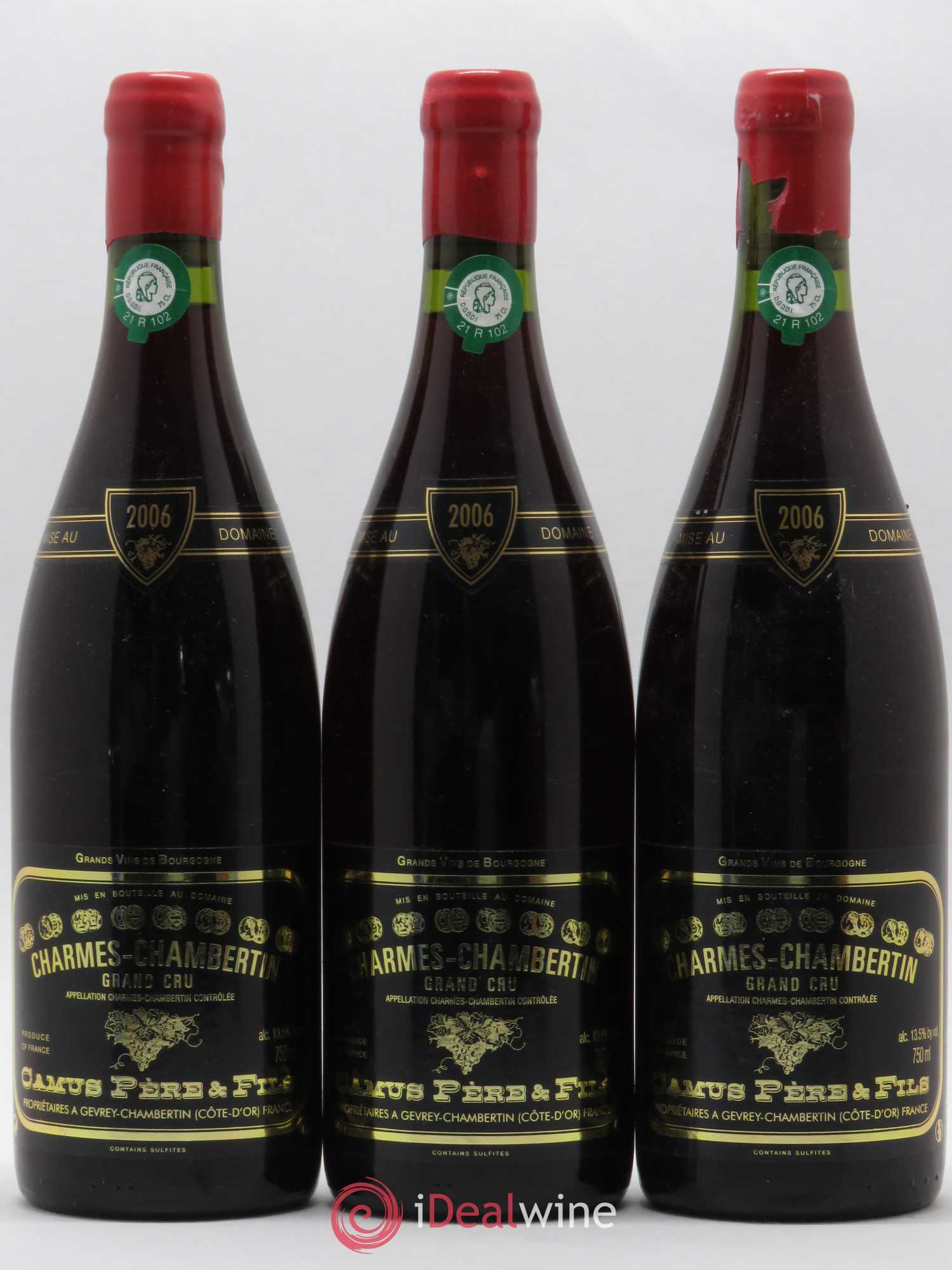 Charmes-Chambertin Grand Cru Camus Père et Fils (Domaine) (sans prix de réserve) 2006 - Lot de 3 bouteilles - 0