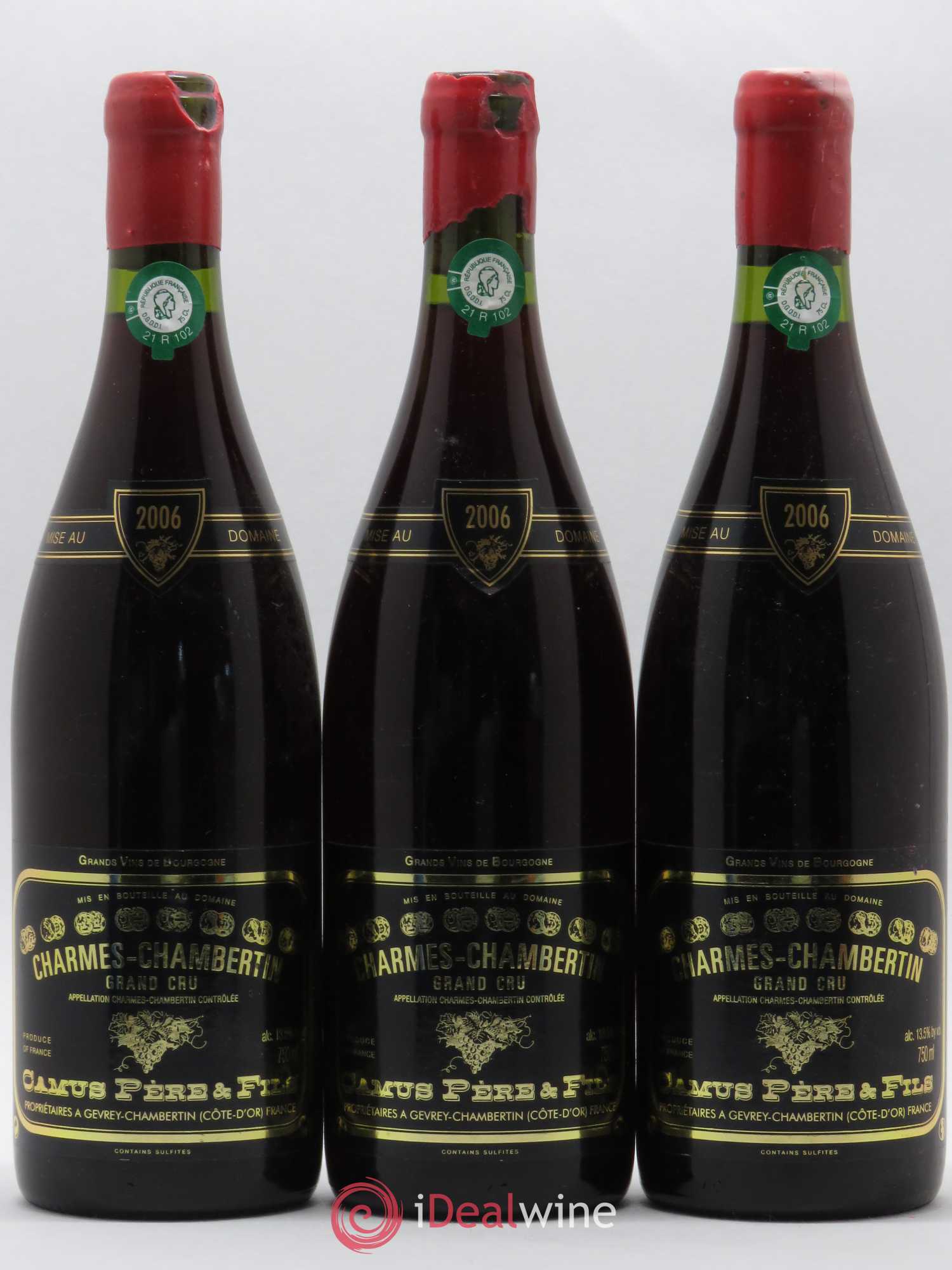 Charmes-Chambertin Grand Cru Camus Père et Fils (Domaine) (sans prix de réserve) 2006 - Lot de 3 bouteilles - 0