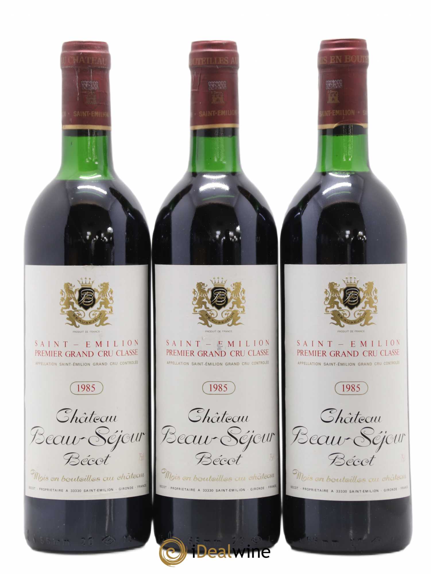 Château Beau-Séjour Bécot 1er Grand Cru Classé B 1985 - Lot de 3 bouteilles - 0