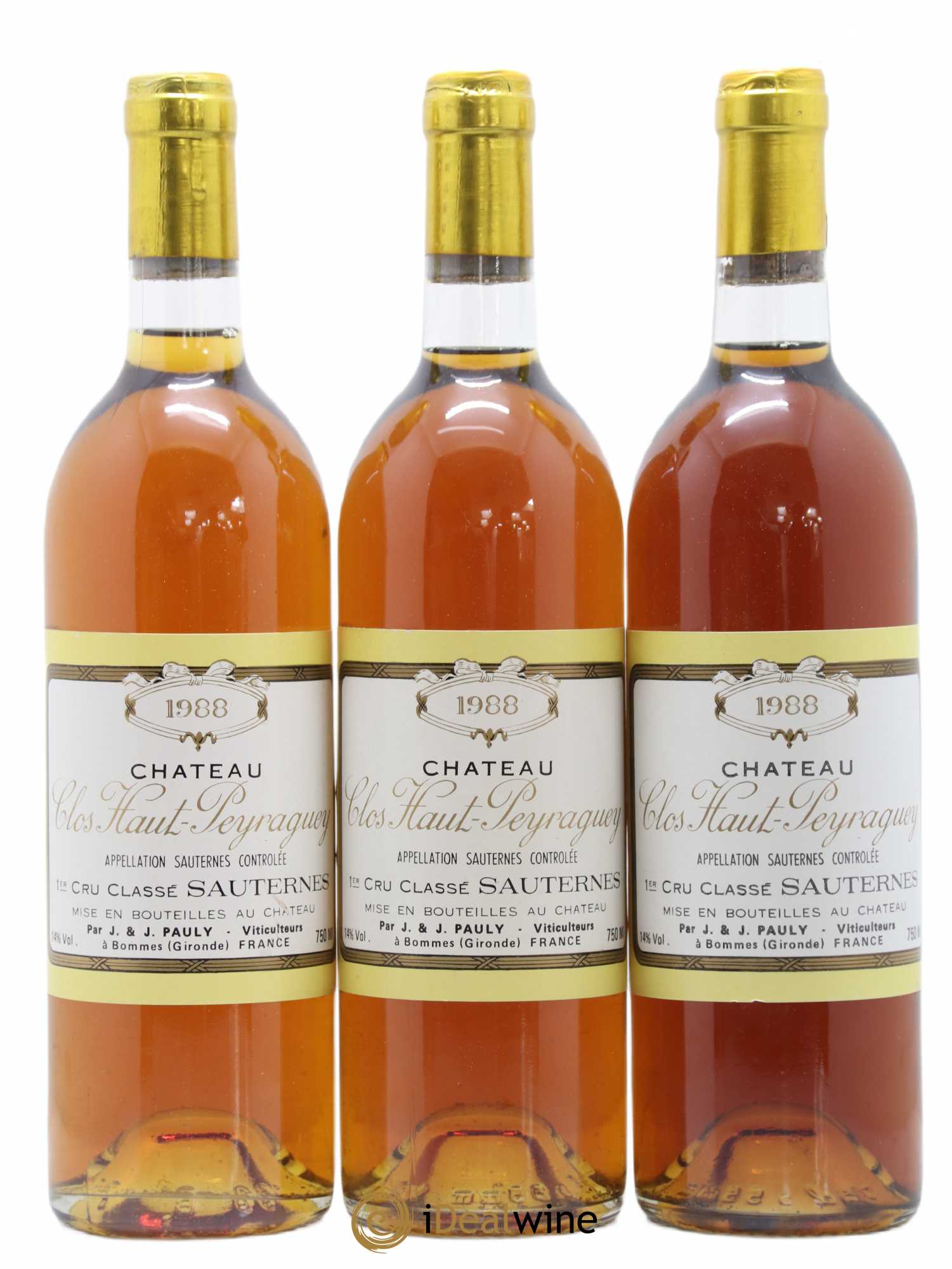 Clos Haut-Peyraguey 1er Grand Cru Classé 1988 - Lotto di 3 bottiglie - 0