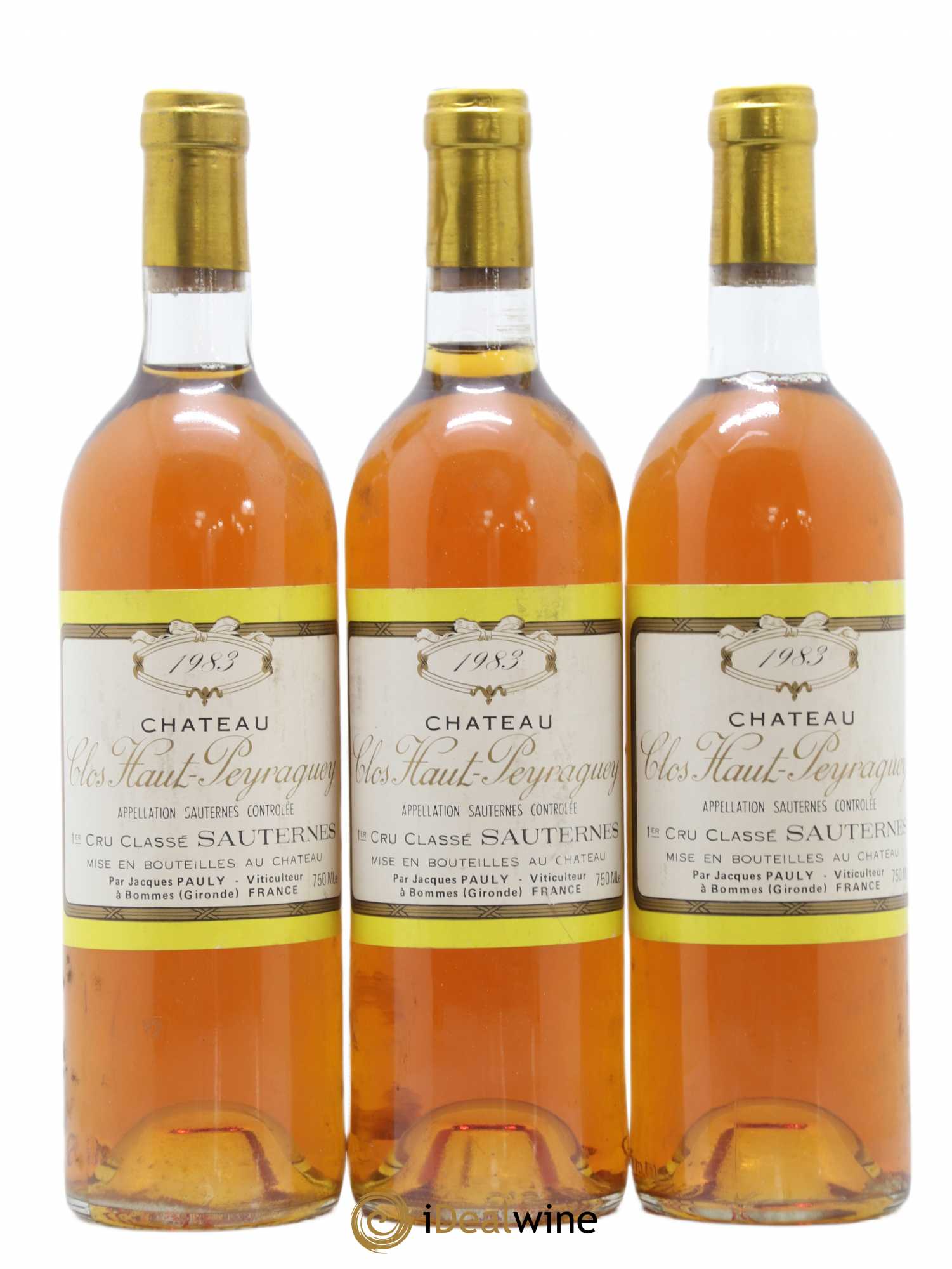 Clos Haut-Peyraguey 1er Grand Cru Classé 1983 - Lotto di 3 bottiglie - 0