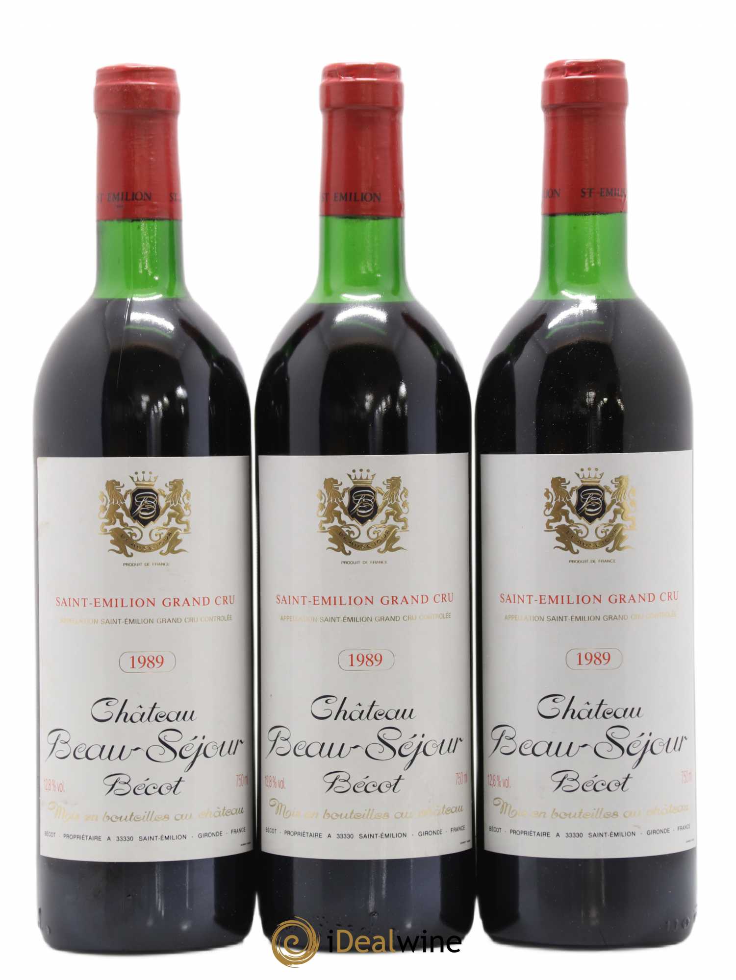 Château Beau-Séjour Bécot 1er Grand Cru Classé B 1989 - Lot de 3 bouteilles - 0