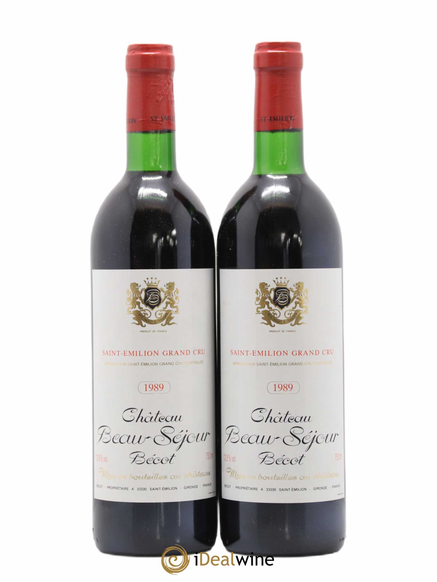 Château Beau-Séjour Bécot 1er Grand Cru Classé B 1989 - Lot de 2 bouteilles - 0