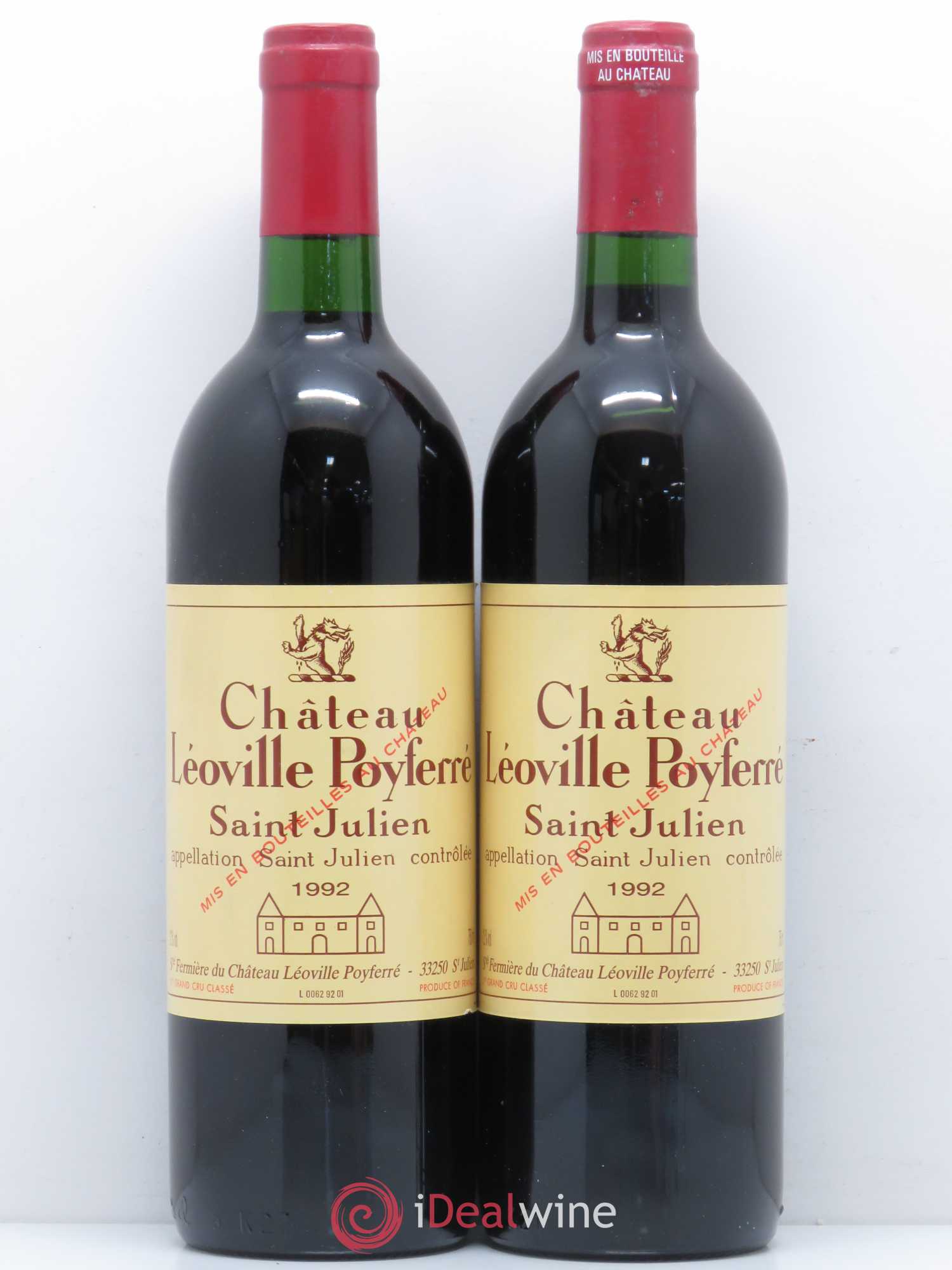 Château Léoville Poyferré 2ème Grand Cru Classé 1992 - Lot de 2 bouteilles - 0