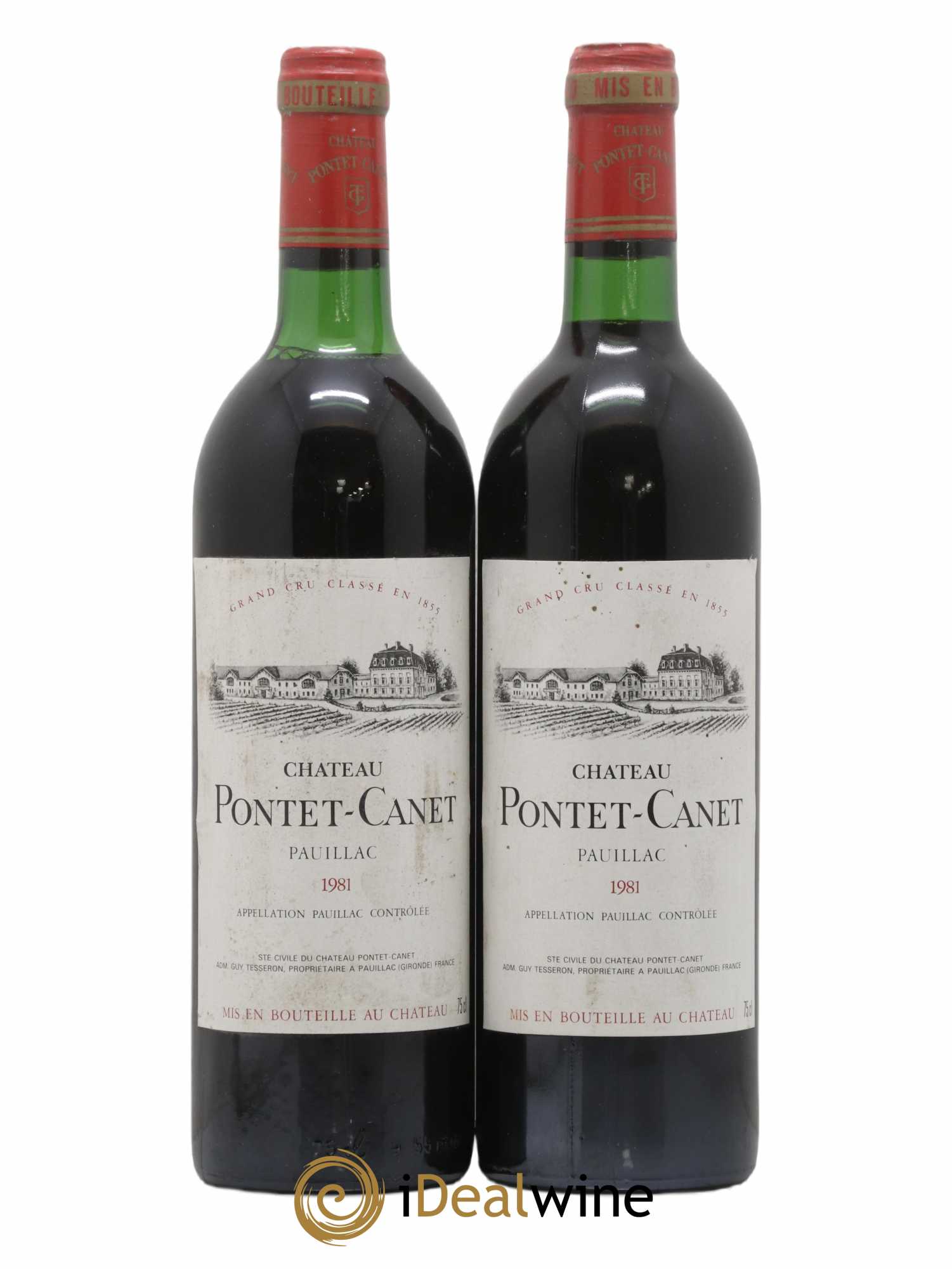 Château Pontet Canet 5ème Grand Cru Classé 1981 - Lot de 2 bouteilles - 0