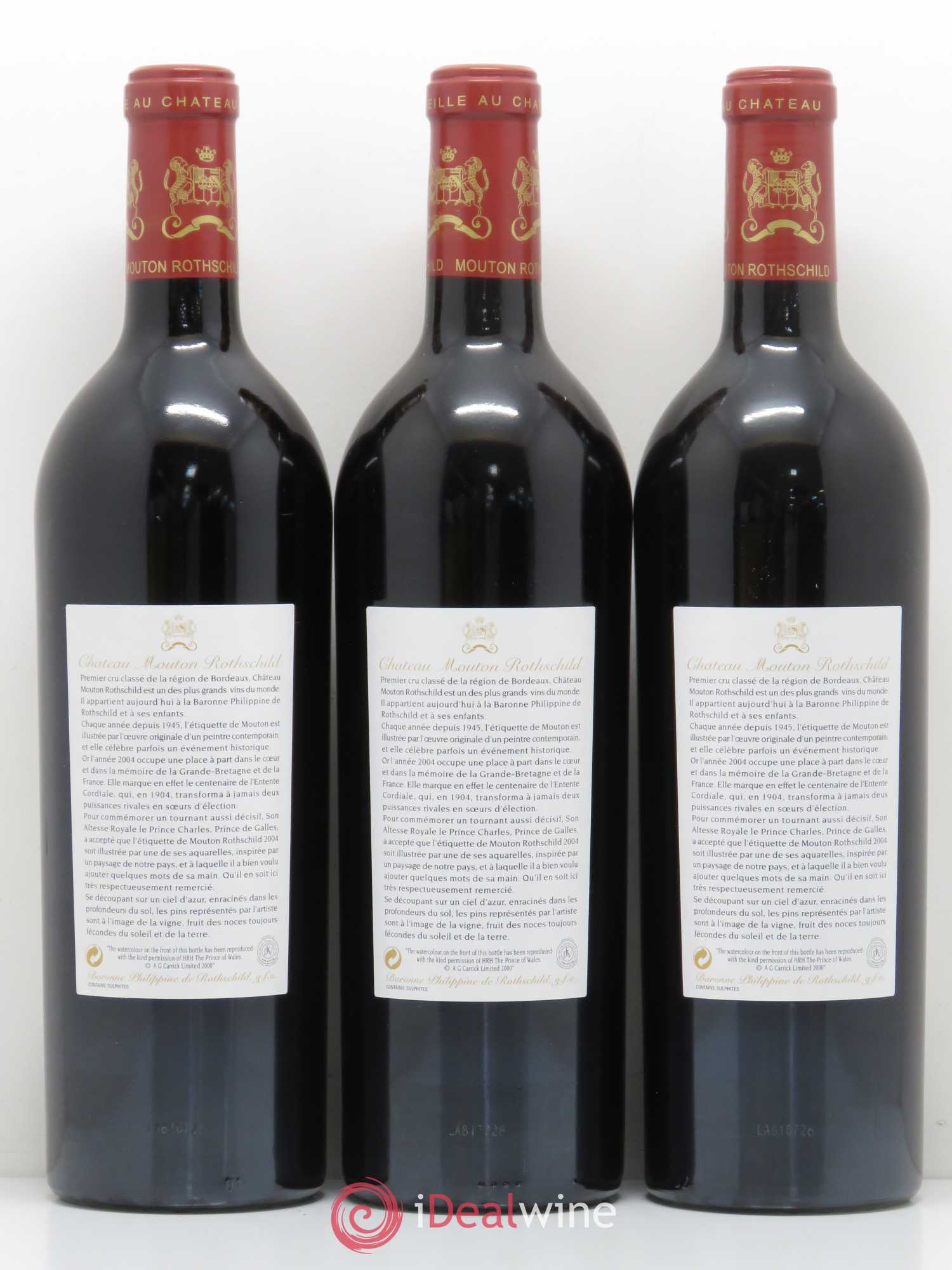 Château Mouton Rothschild 1er Grand Cru Classé 2004 - Lot de 3 bouteilles - 1
