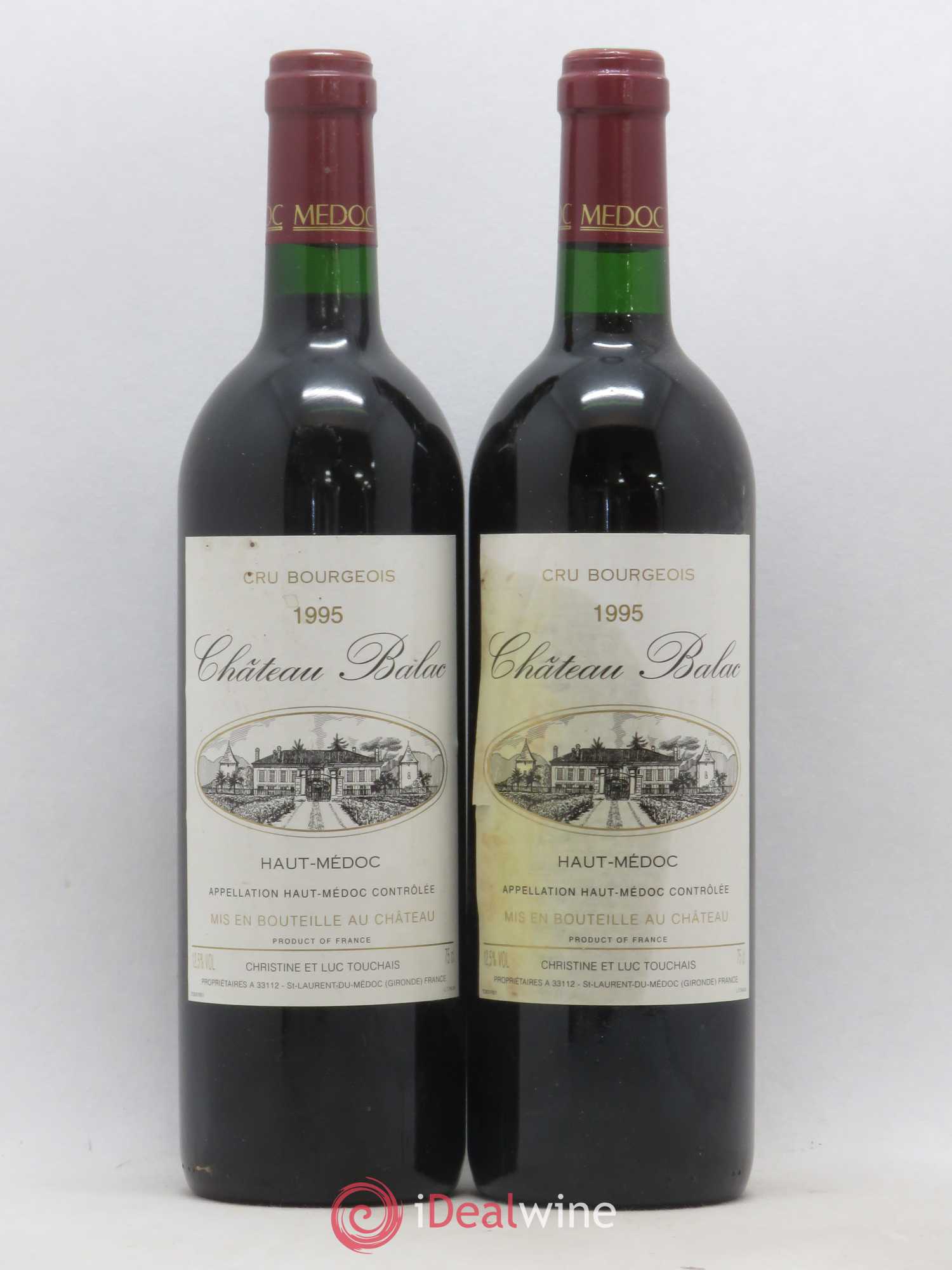 Château Balac Cru Bourgeois 1995 - Lot de 2 bouteilles - 0