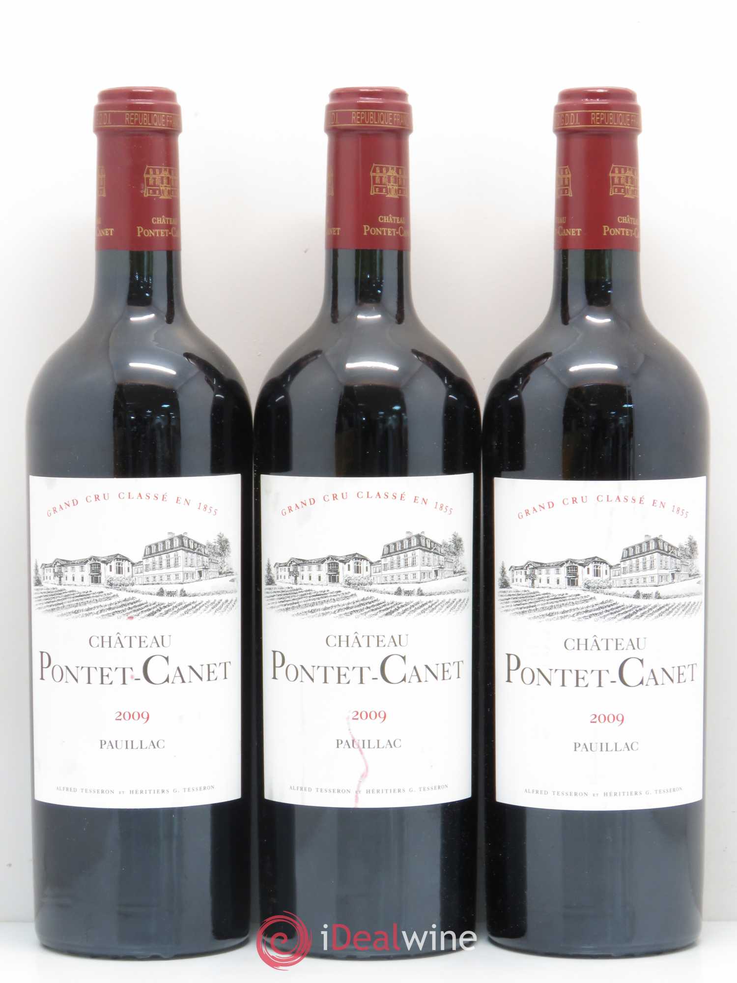 Château Pontet Canet 5ème Grand Cru Classé 2009 - Lot de 3 bouteilles - 0