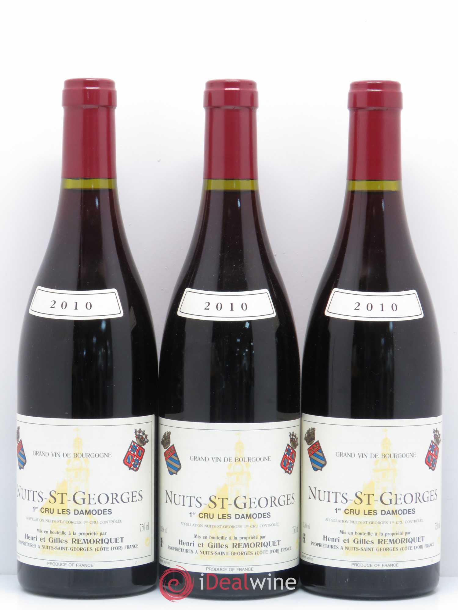 Nuits-Saint-Georges 1er Cru Les Damodes Gilles Remoriquet 2010 - Lot de 3 bouteilles - 0