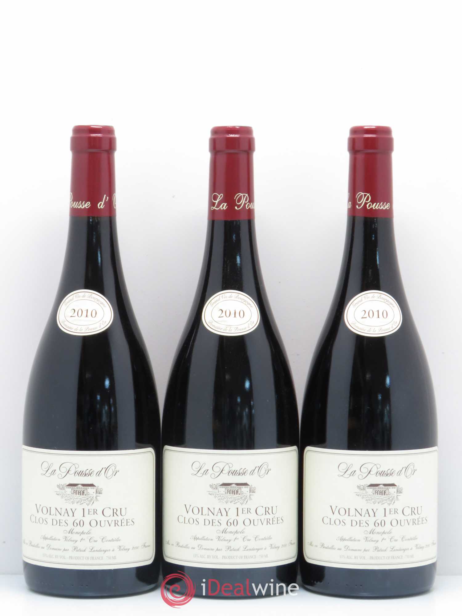 Volnay 1er Cru Clos des 60 ouvrées La Pousse d'Or (Domaine de) 2010 - Lot de 3 bouteilles - 0