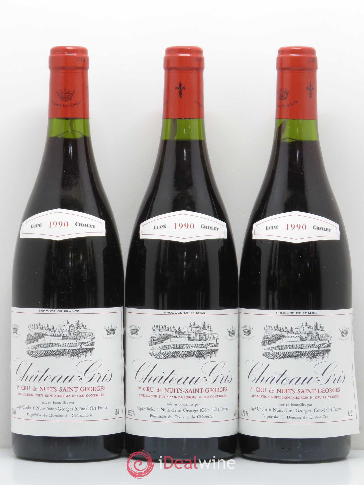 Nuits-Saint-Georges 1er Cru Château Gris Lupé Cholet 1990 - Posten von 12 Flaschen - 1