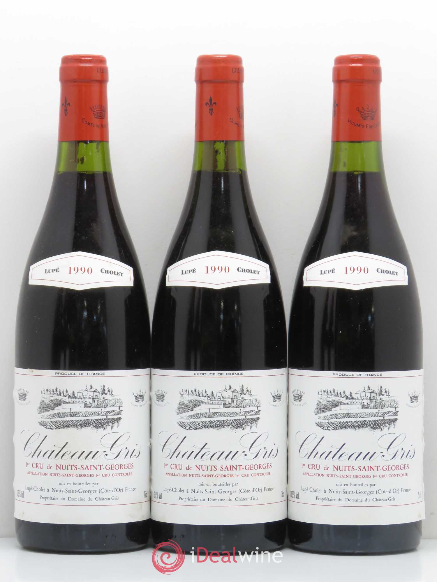 Nuits-Saint-Georges 1er Cru Château Gris Lupé Cholet 1990 - Posten von 12 Flaschen - 2