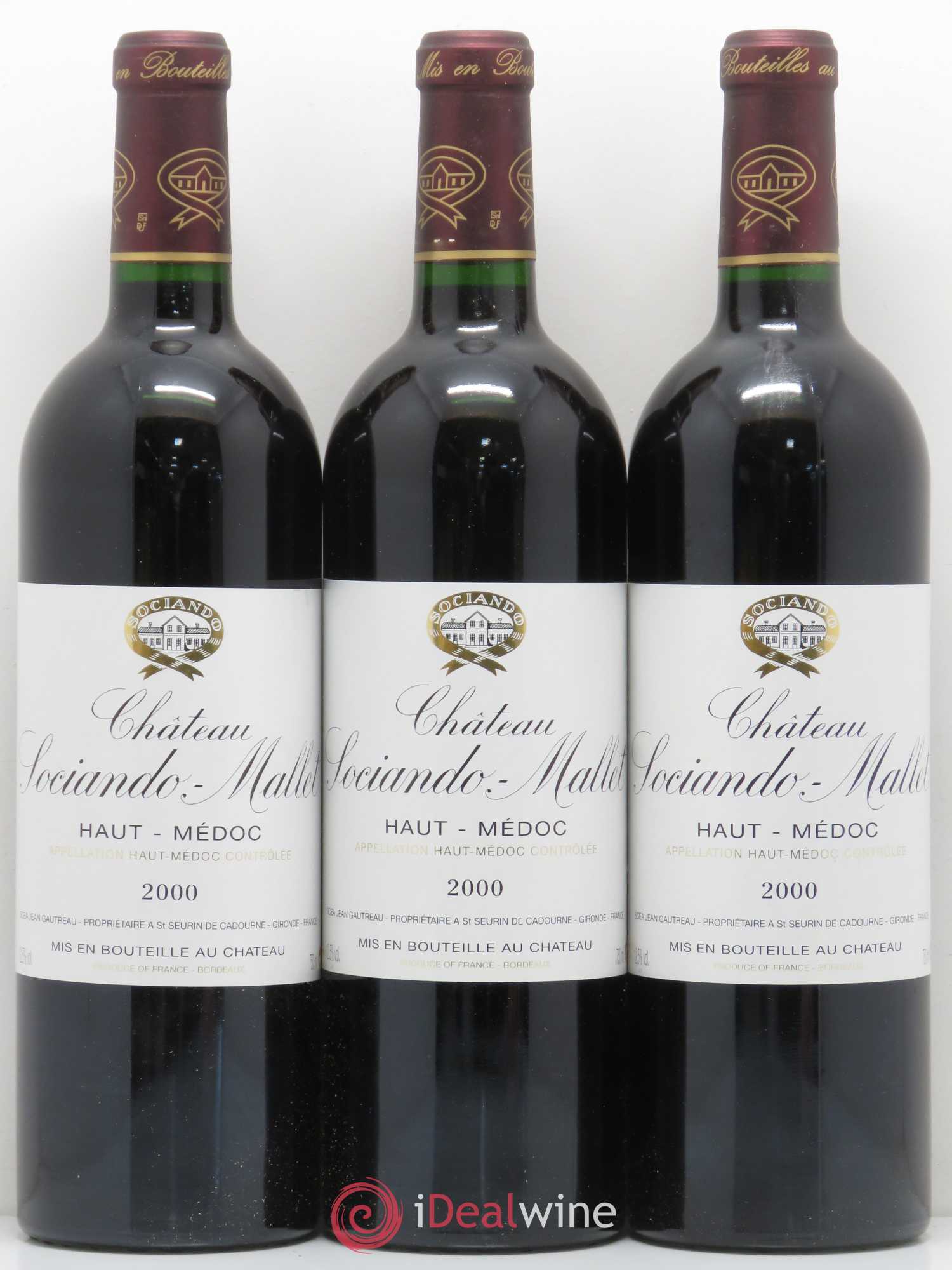 Château Sociando Mallet 2000 - Lot de 12 bouteilles - 2