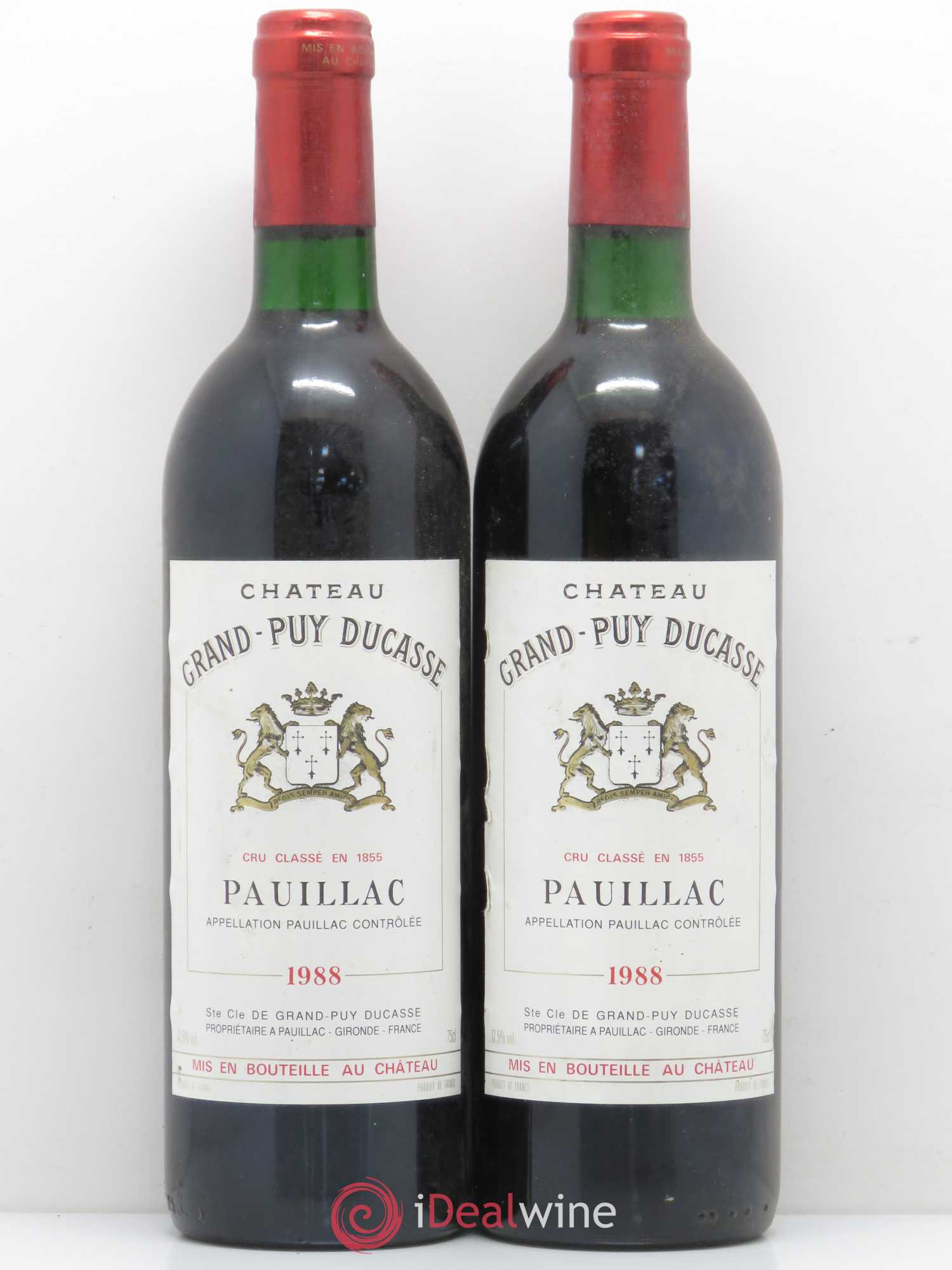Château Grand Puy Ducasse 5ème Grand Cru Classé 1988 - Lot de 2 bouteilles - 0