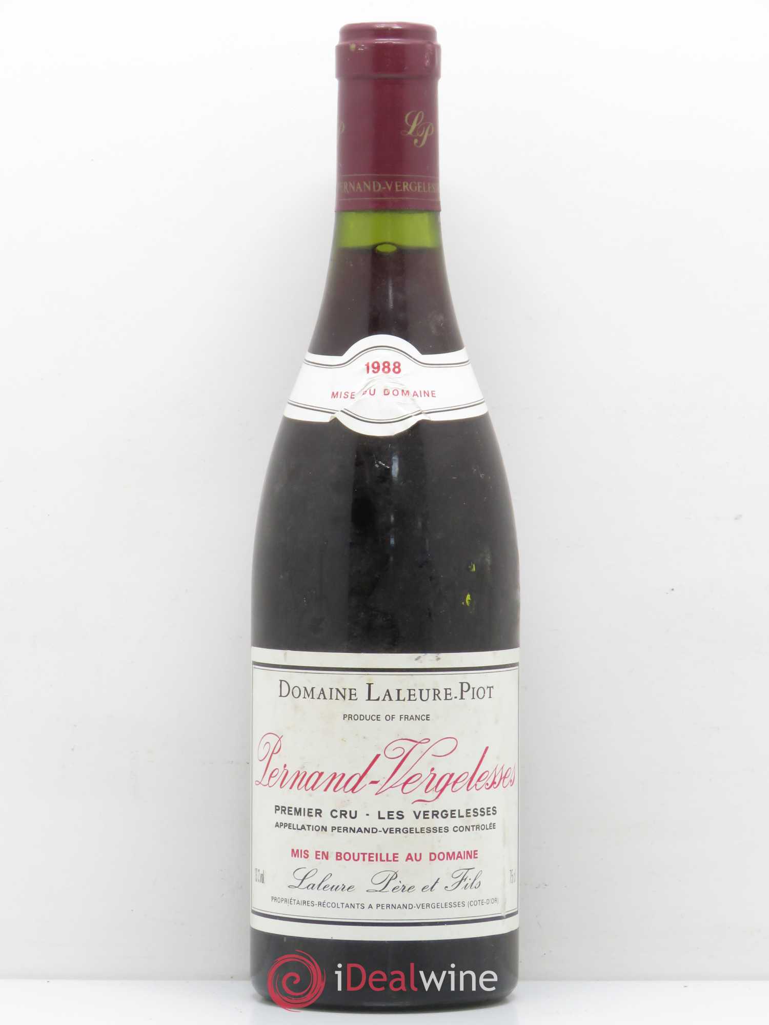 Pernand-Vergelesses 1er Cru Les Vergelesses Domaine Laleure Piot 1988 - Posten von 1 Flasche - 0