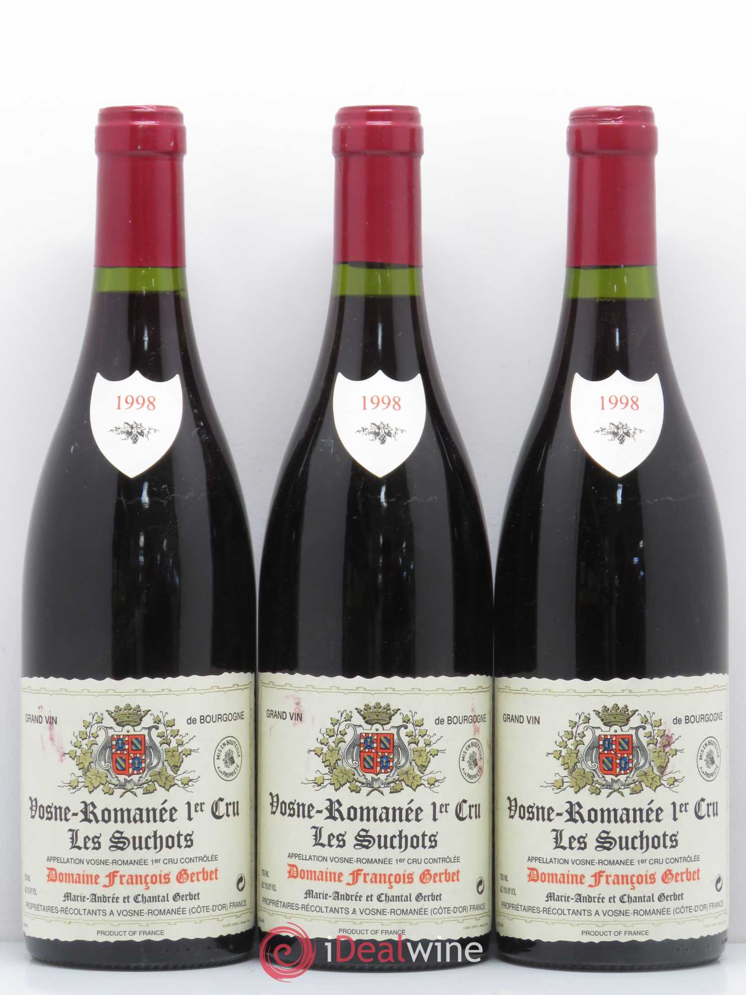 Vosne-Romanée 1er Cru Les Suchots Francois Gerbet 1998 - Posten von 3 Flaschen - 0